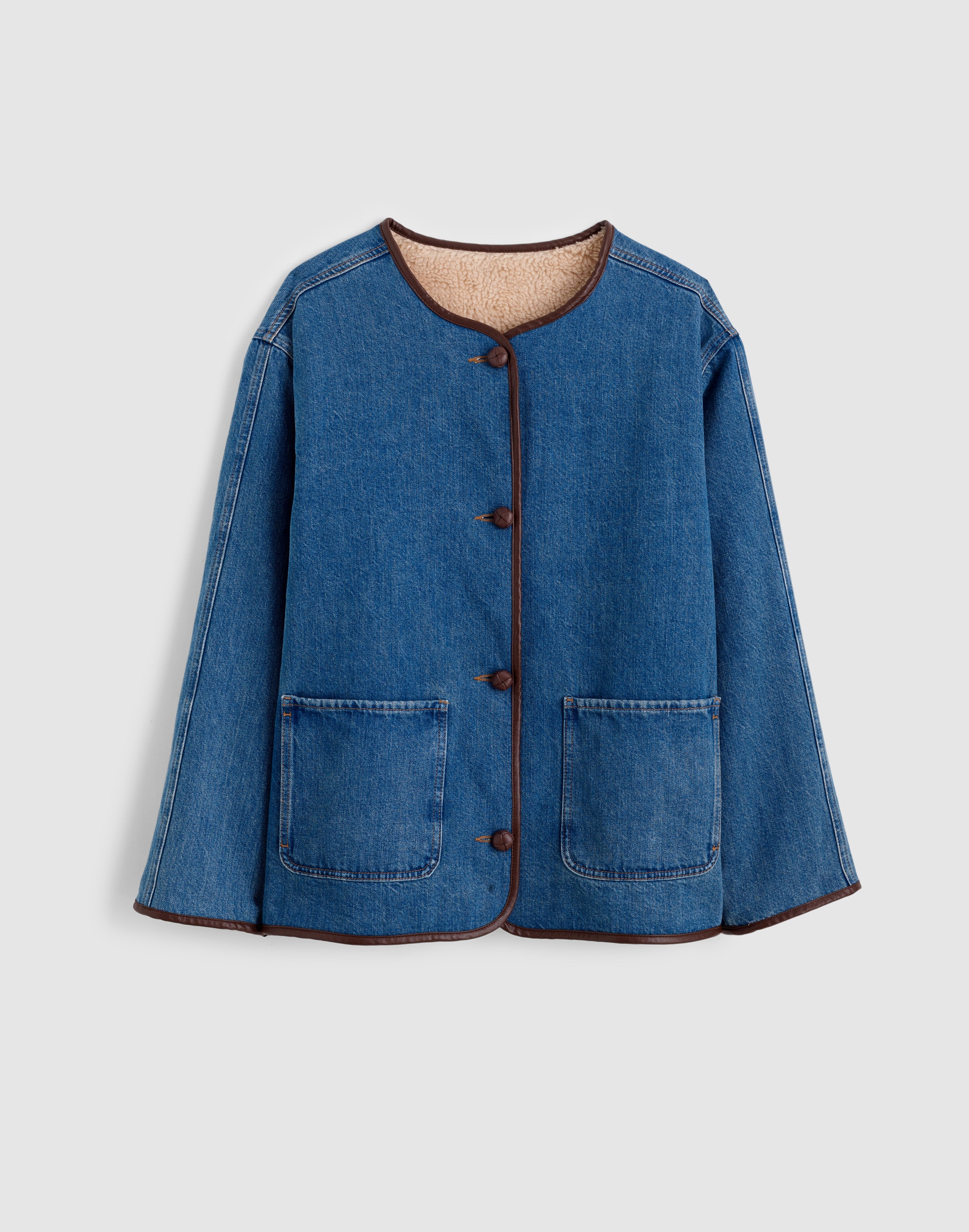 Reversible Denim &amp; Sherpa Jacket