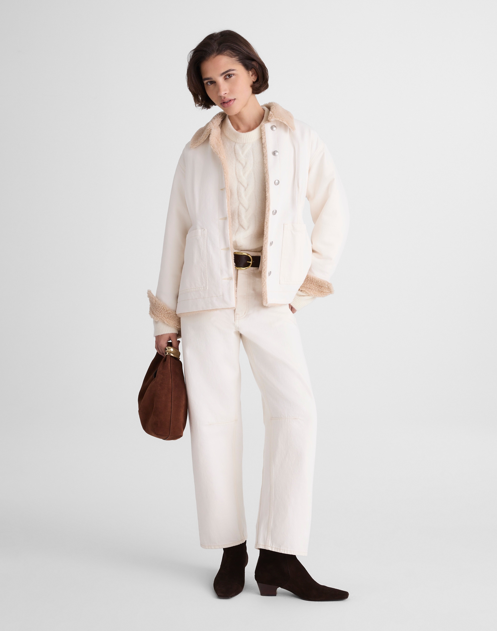 Madewell Denim Cinched Jacket In White