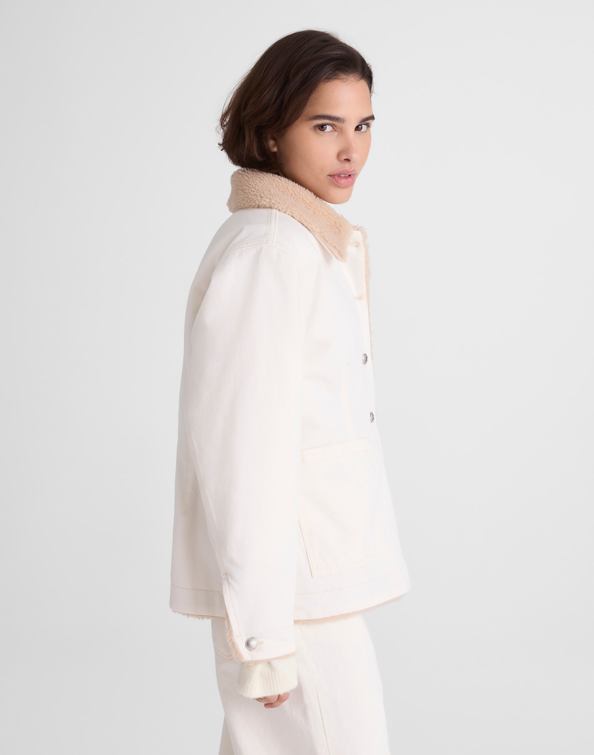 Sherpa-Lined Denim Jacket