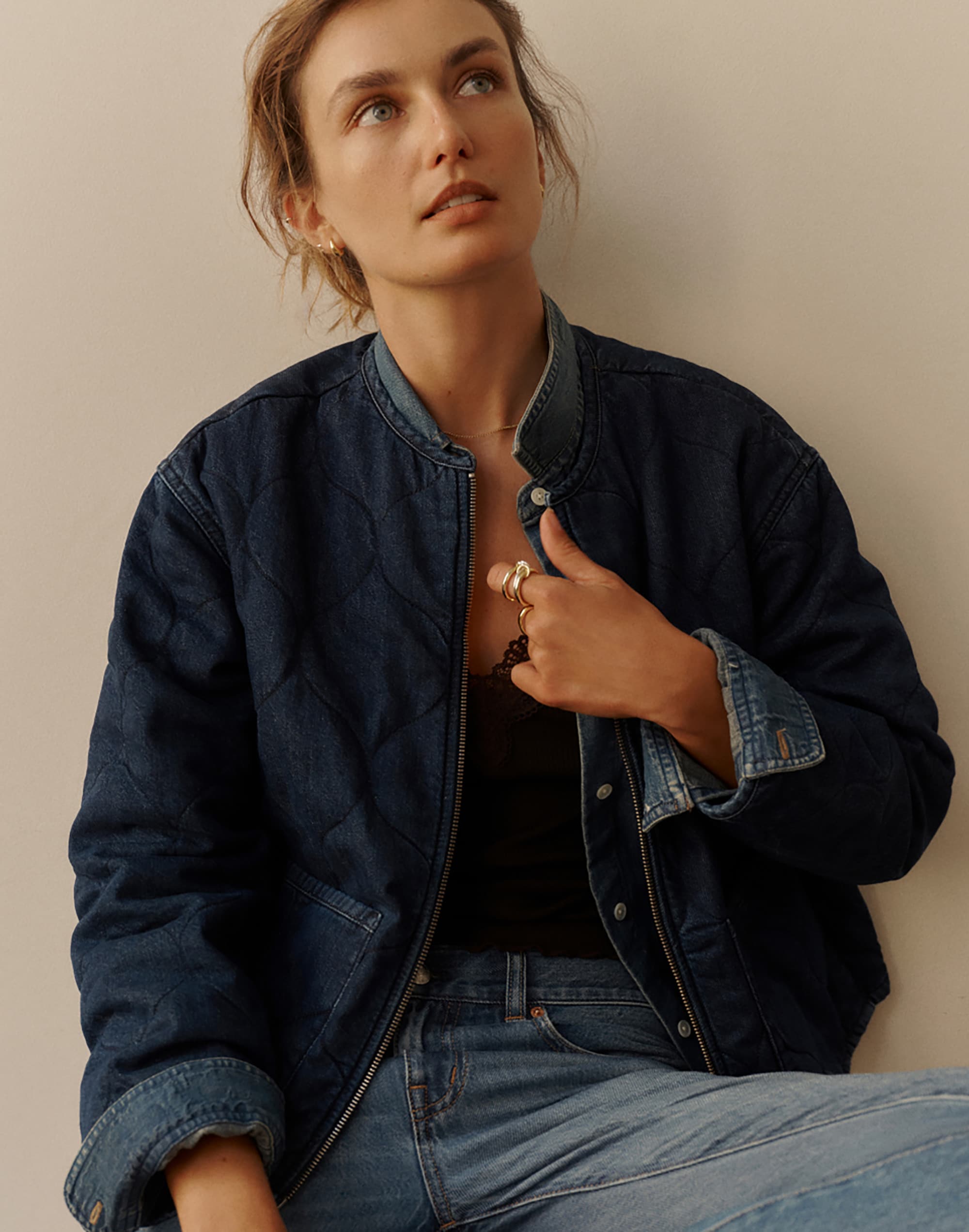 Quilted Denim Jacket