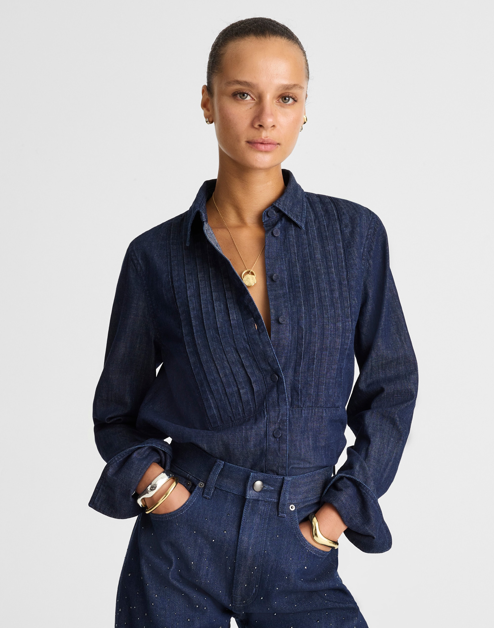 Denim Tuxedo Shirt