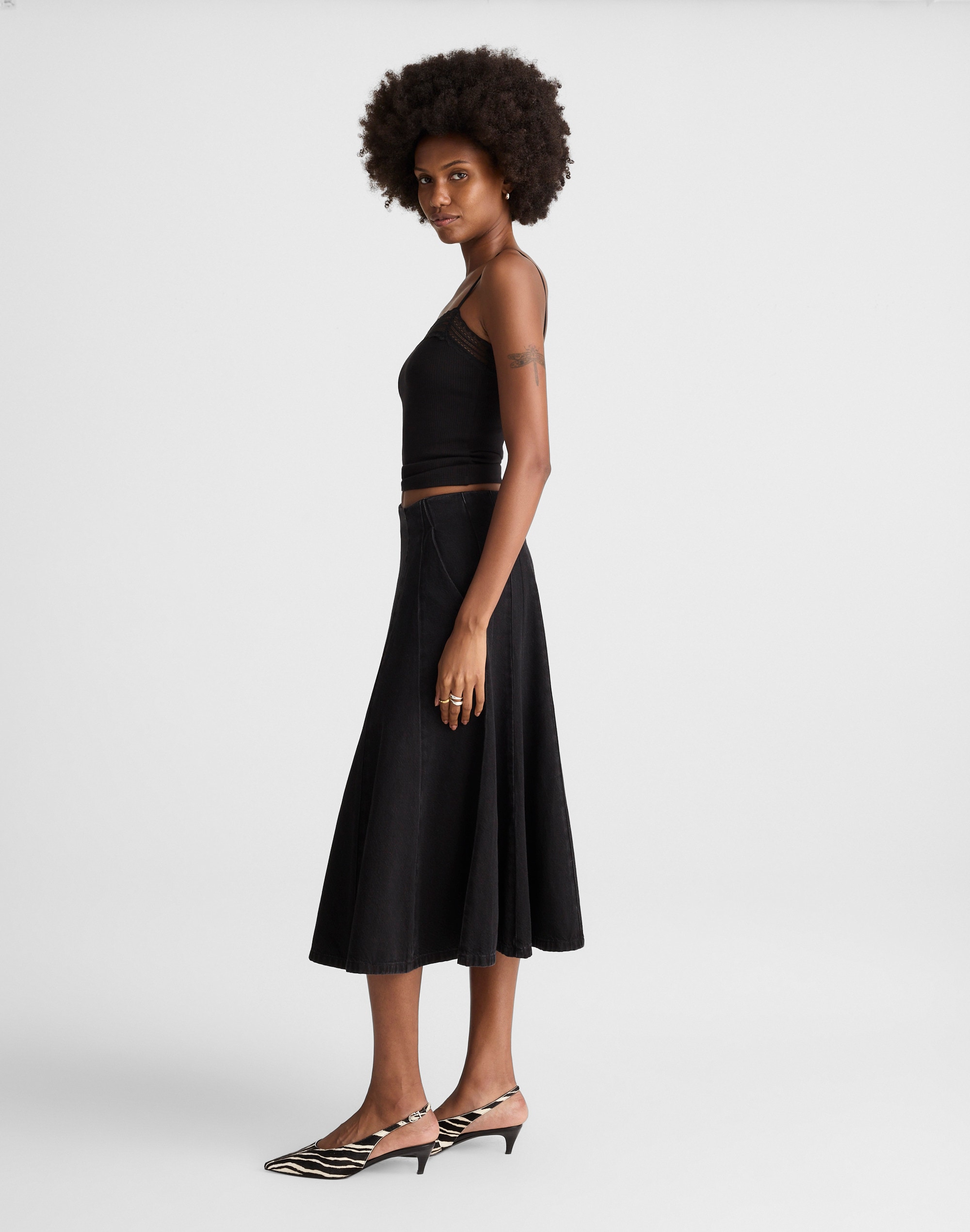 Airy Denim Circle Skirt