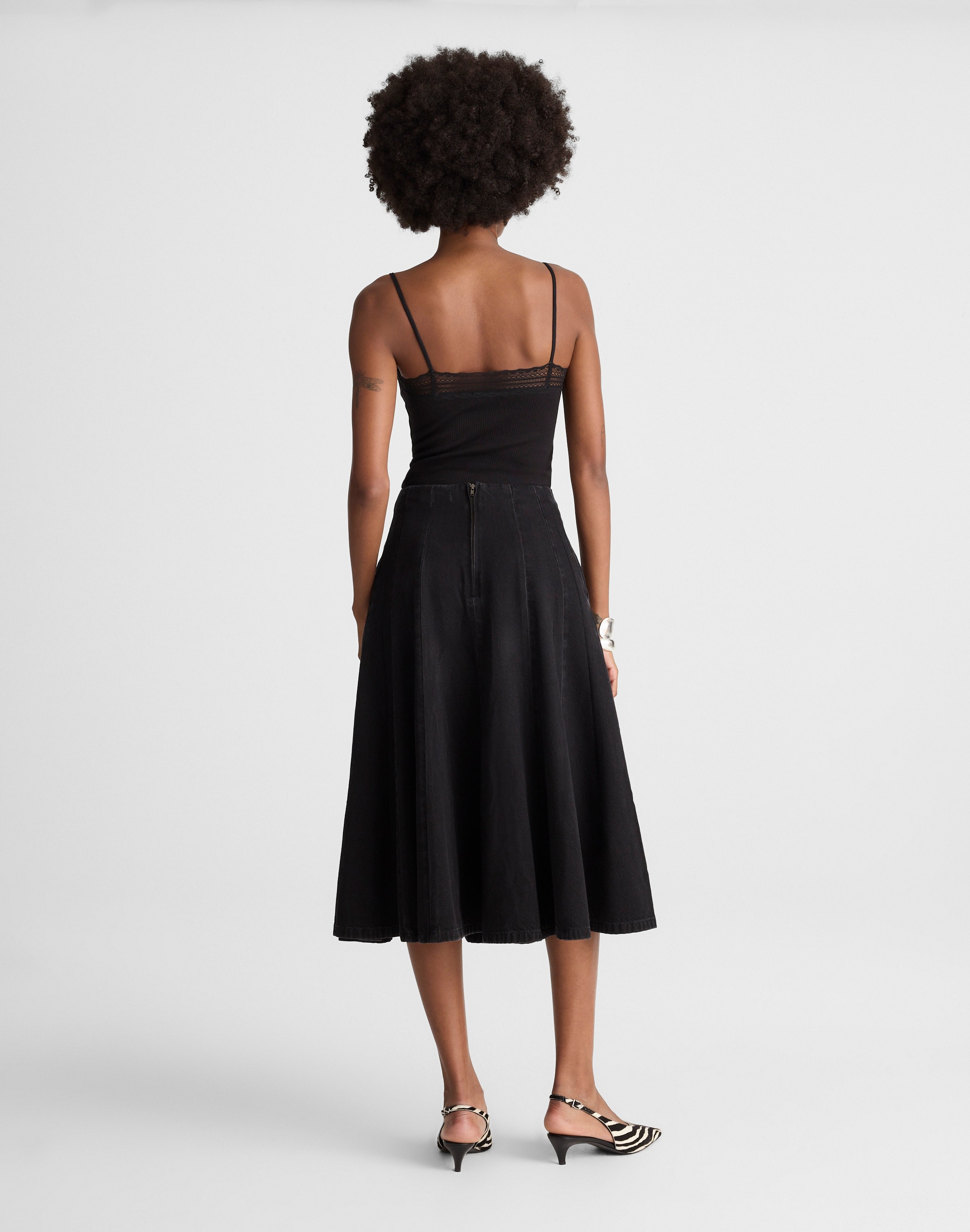 Airy Denim Circle Skirt