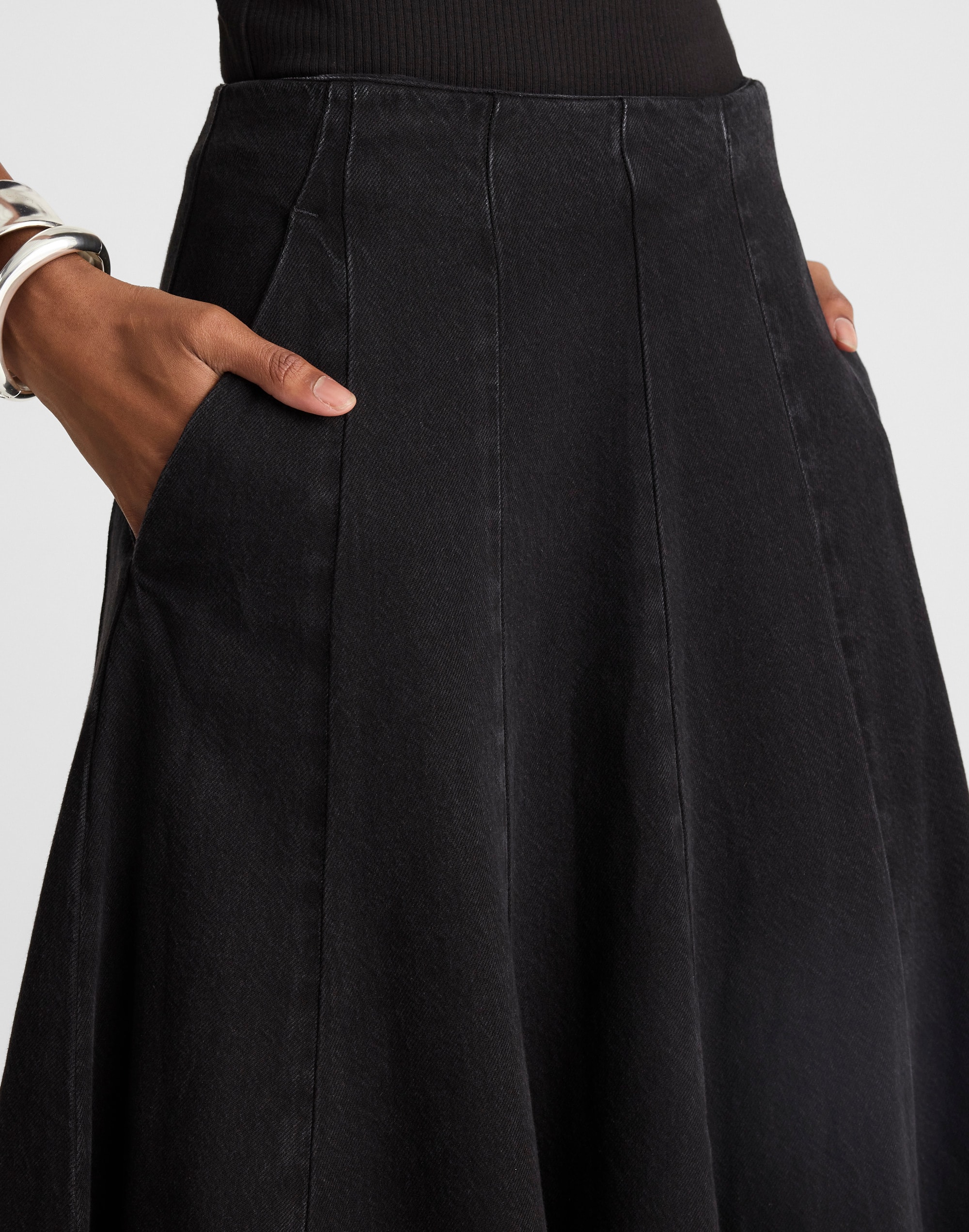 Airy Denim Circle Skirt