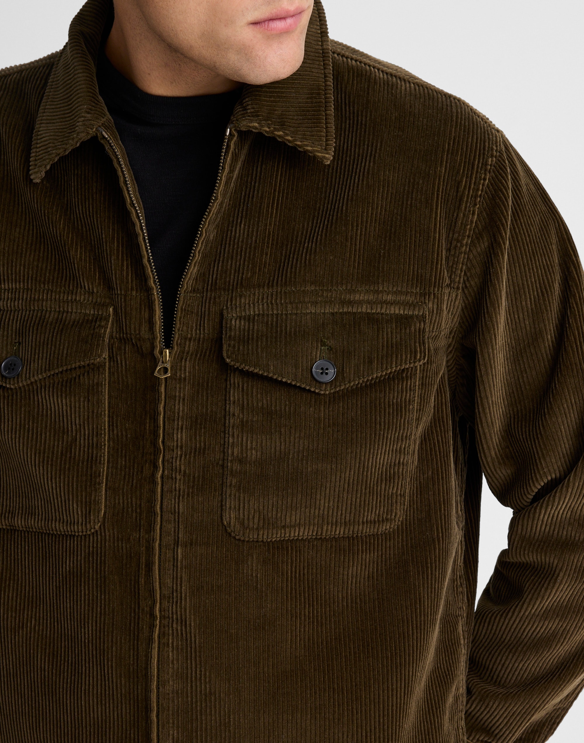 Zip-Front Jacket in Corduroy