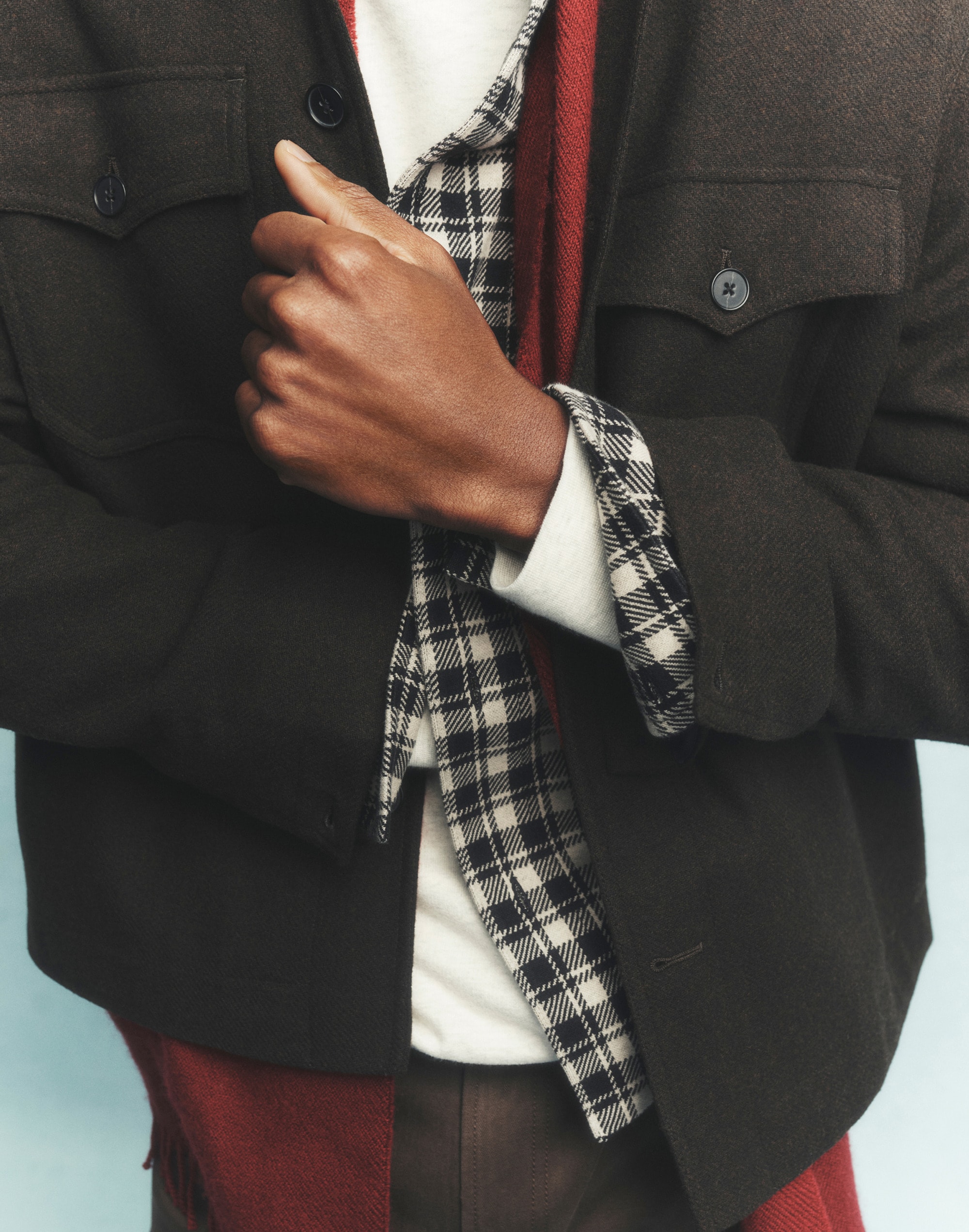 Patch-Pocket Shirt-Jacket Wool Blend