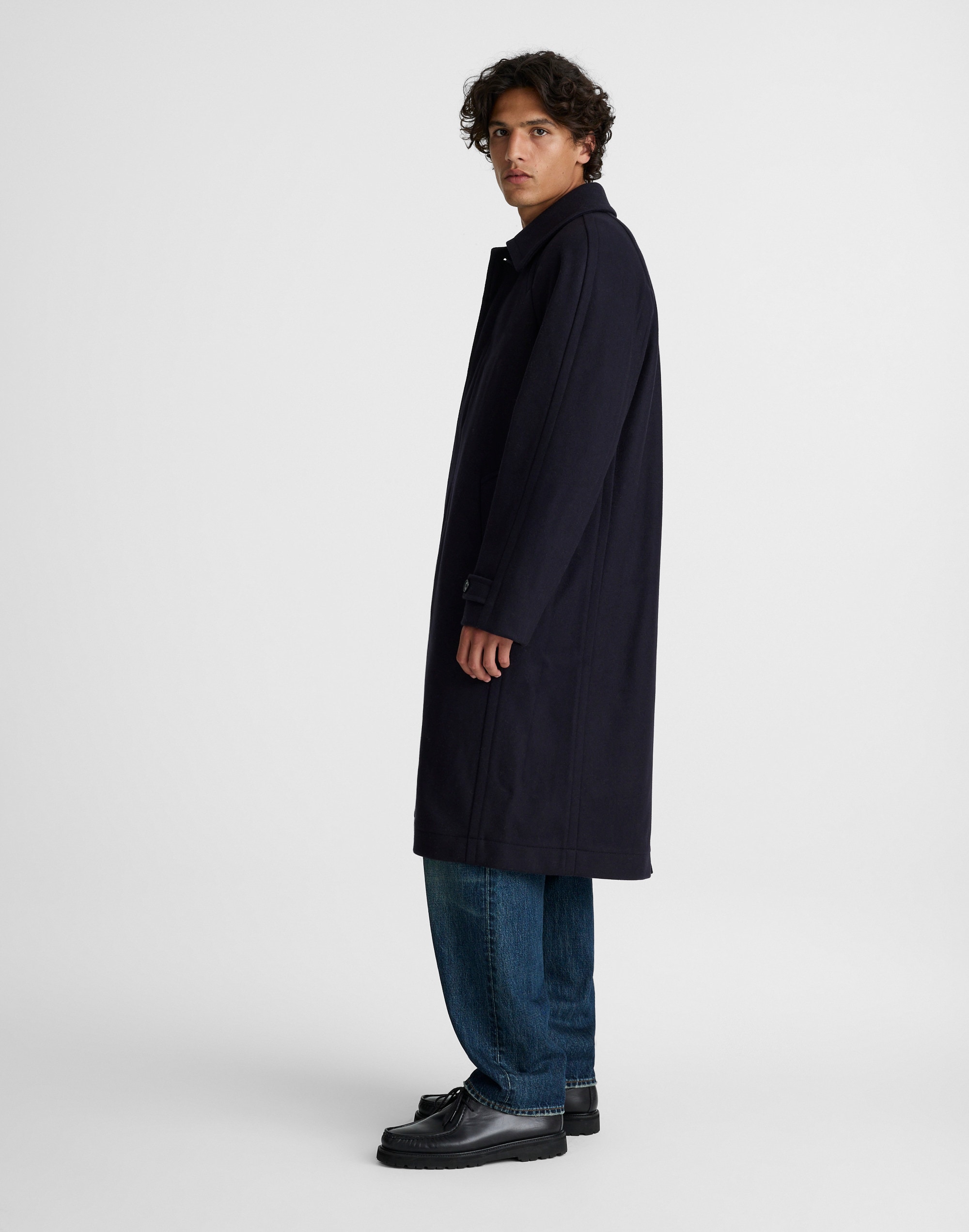 Officer Coat Italian Melton Wool Blend