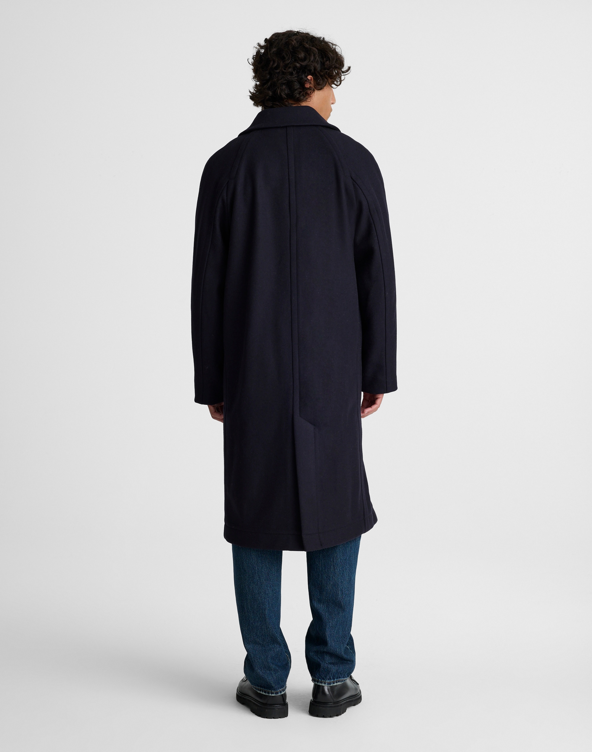 Officer Coat Italian Melton Wool Blend