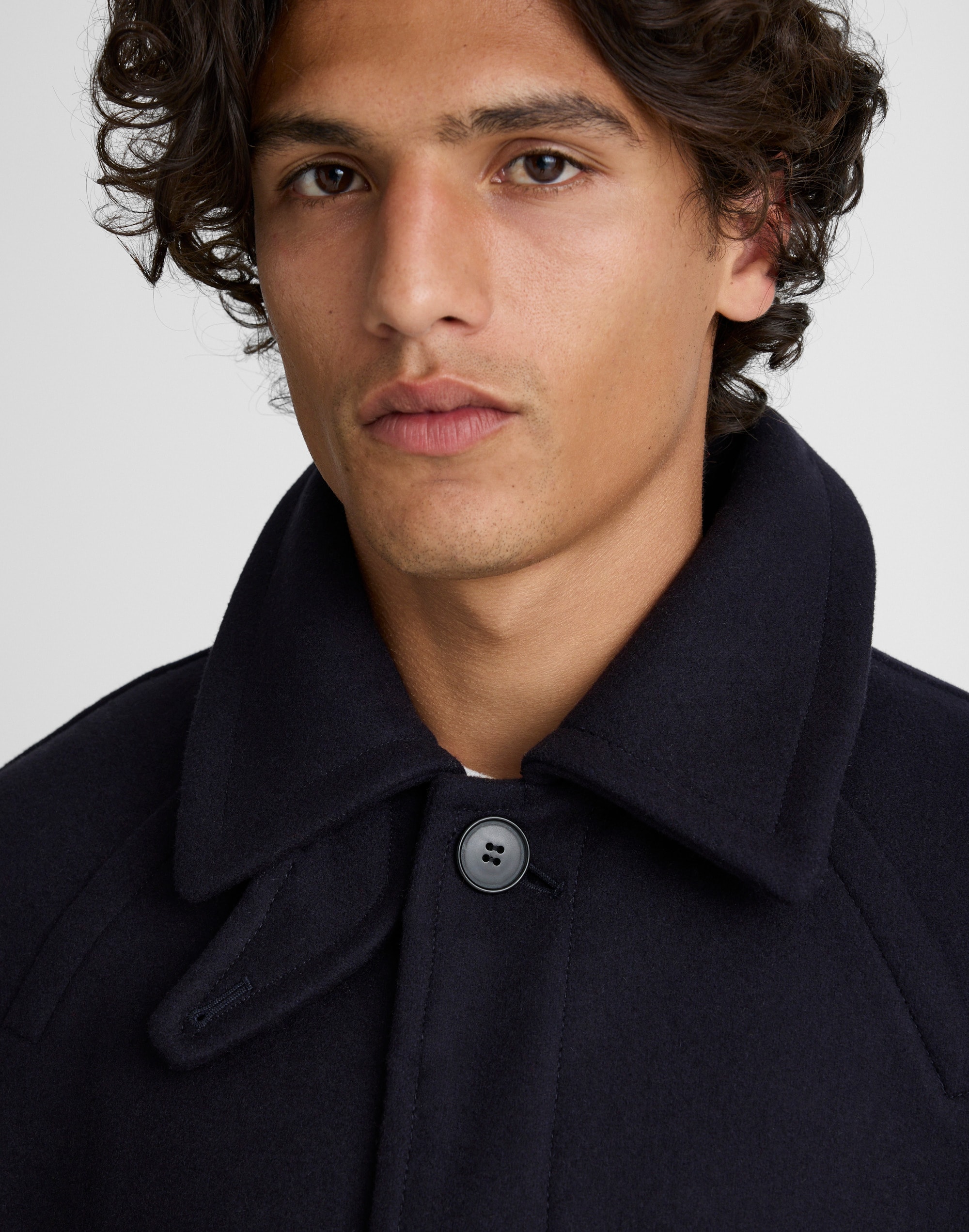 Officer Coat Italian Melton Wool Blend