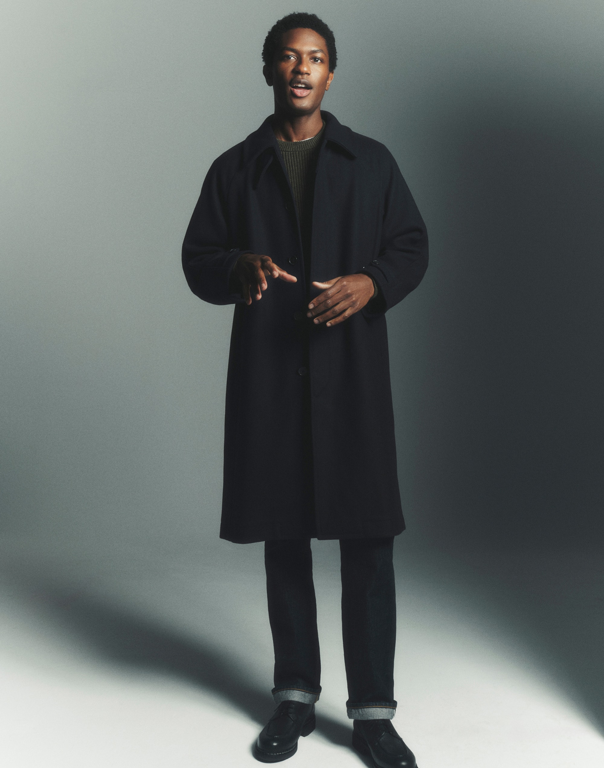 Officer Coat Italian Melton Wool Blend