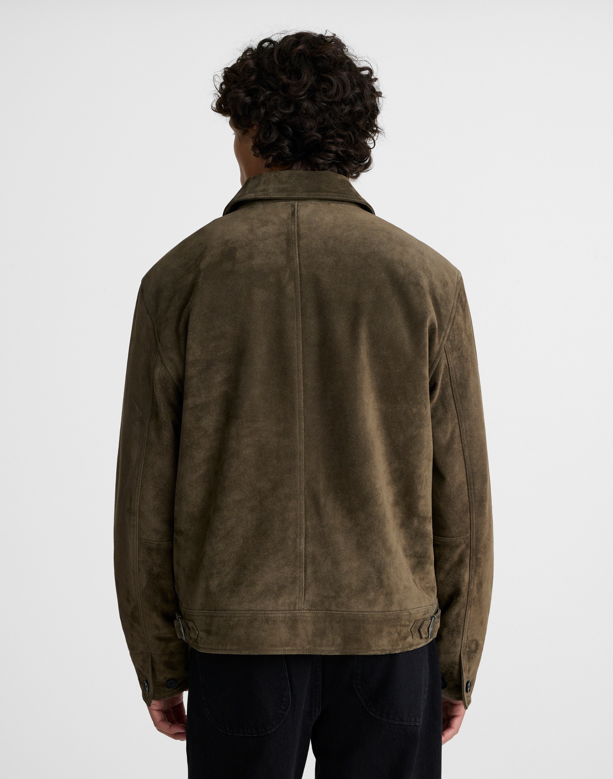 Zip-Front Jacket Suede