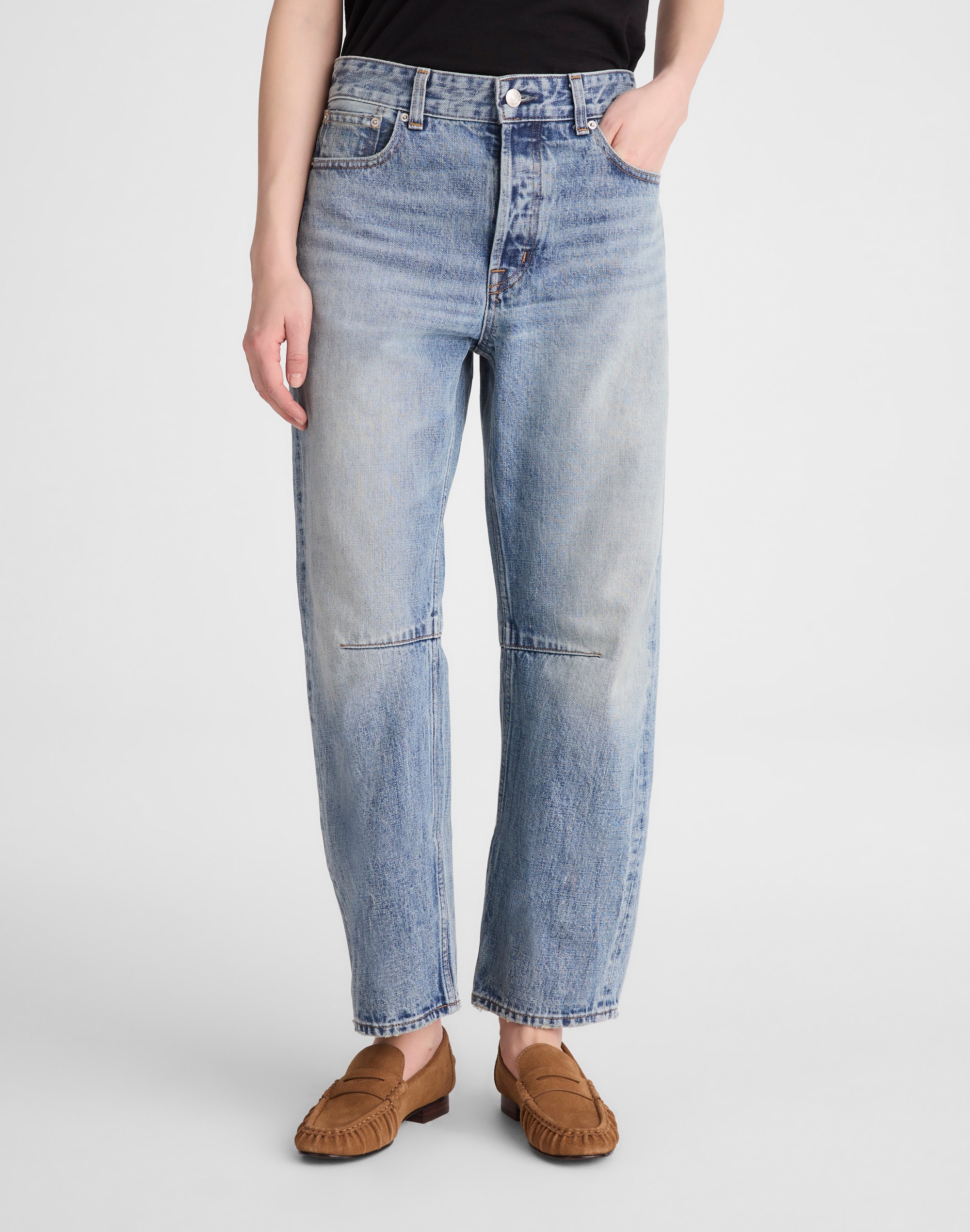 The Darted Barrel-Leg Jean in Japanese Denim