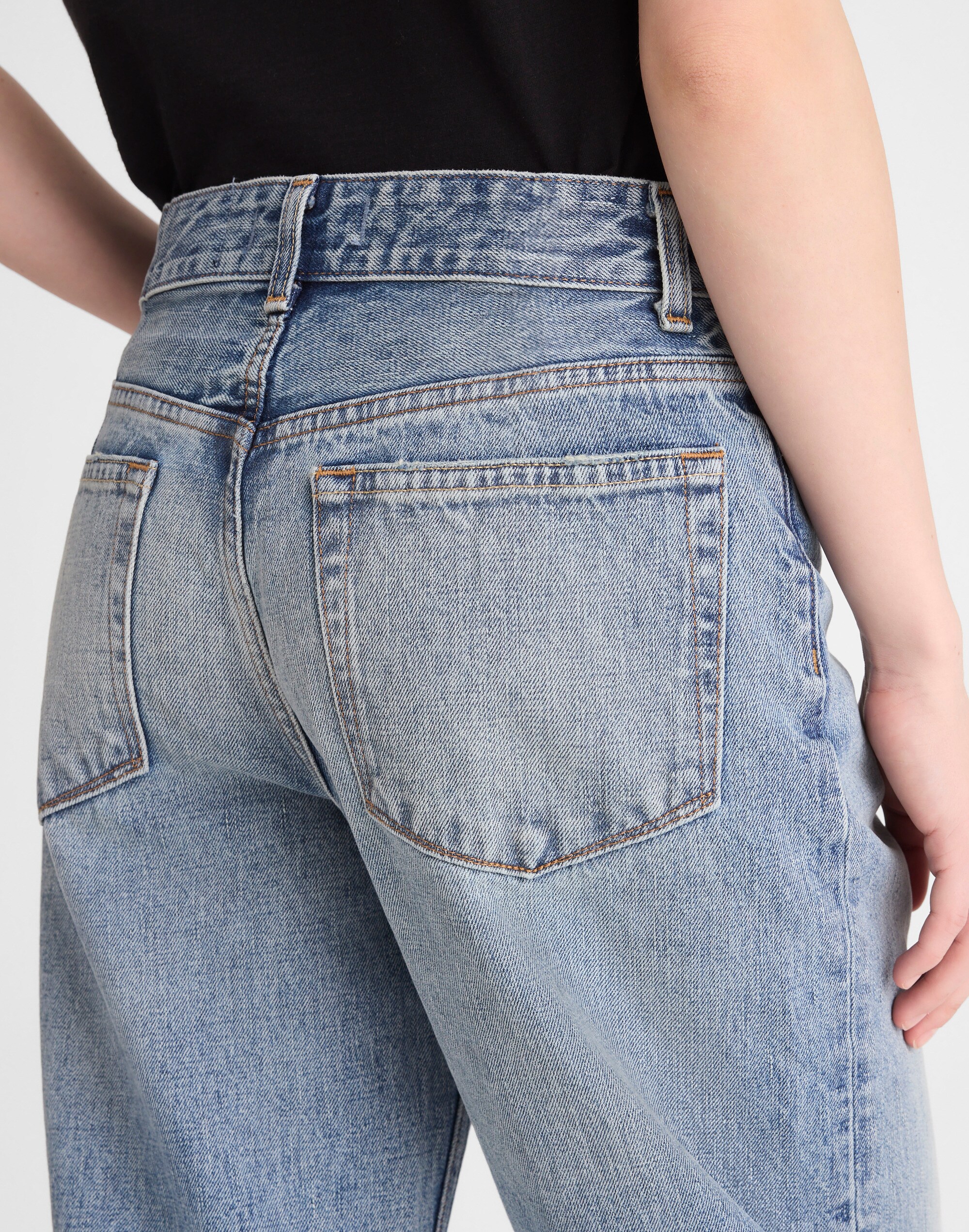 The Darted Barrel-Leg Jean in Japanese Denim