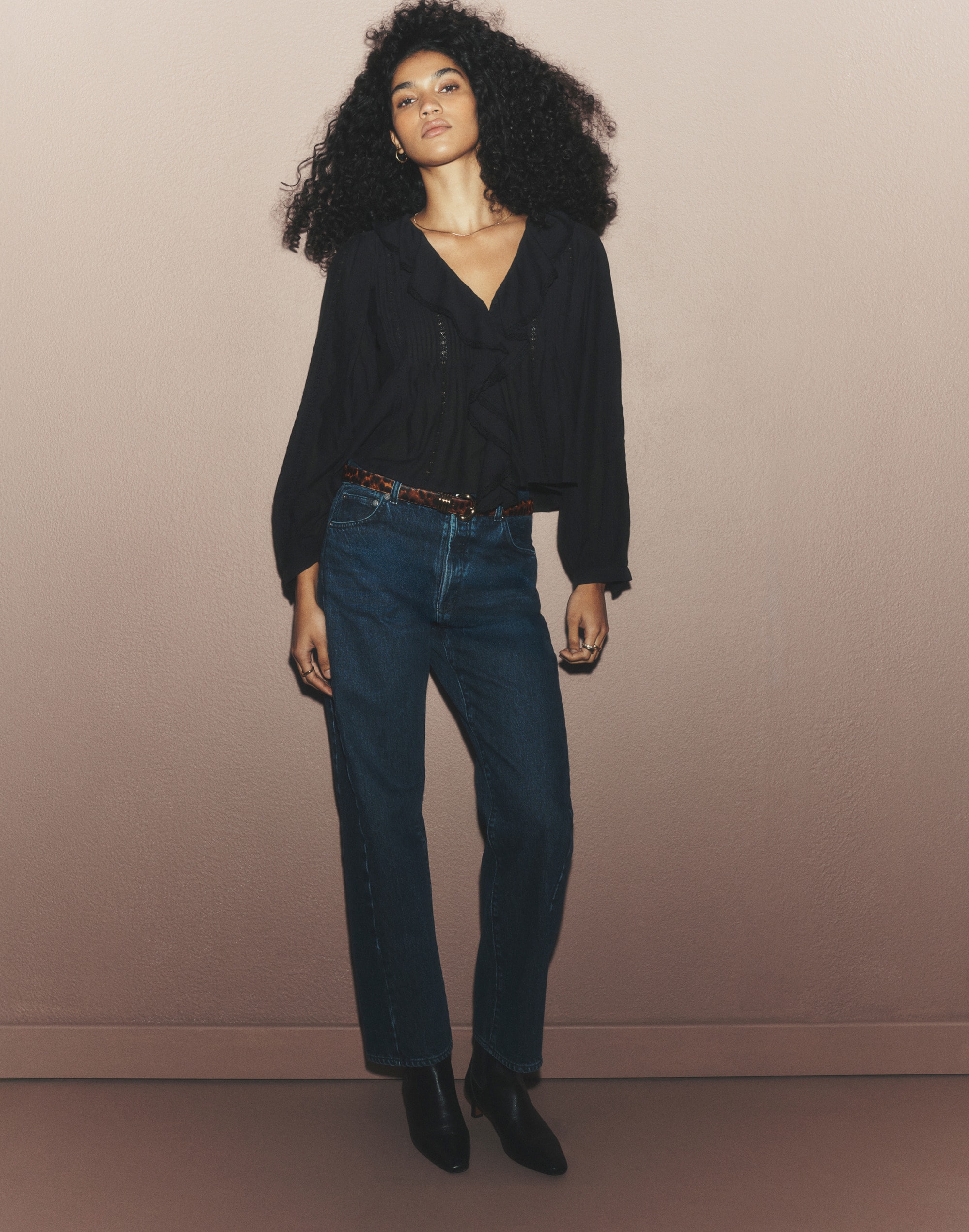 Tall Pieced Barrel-Leg Jeans