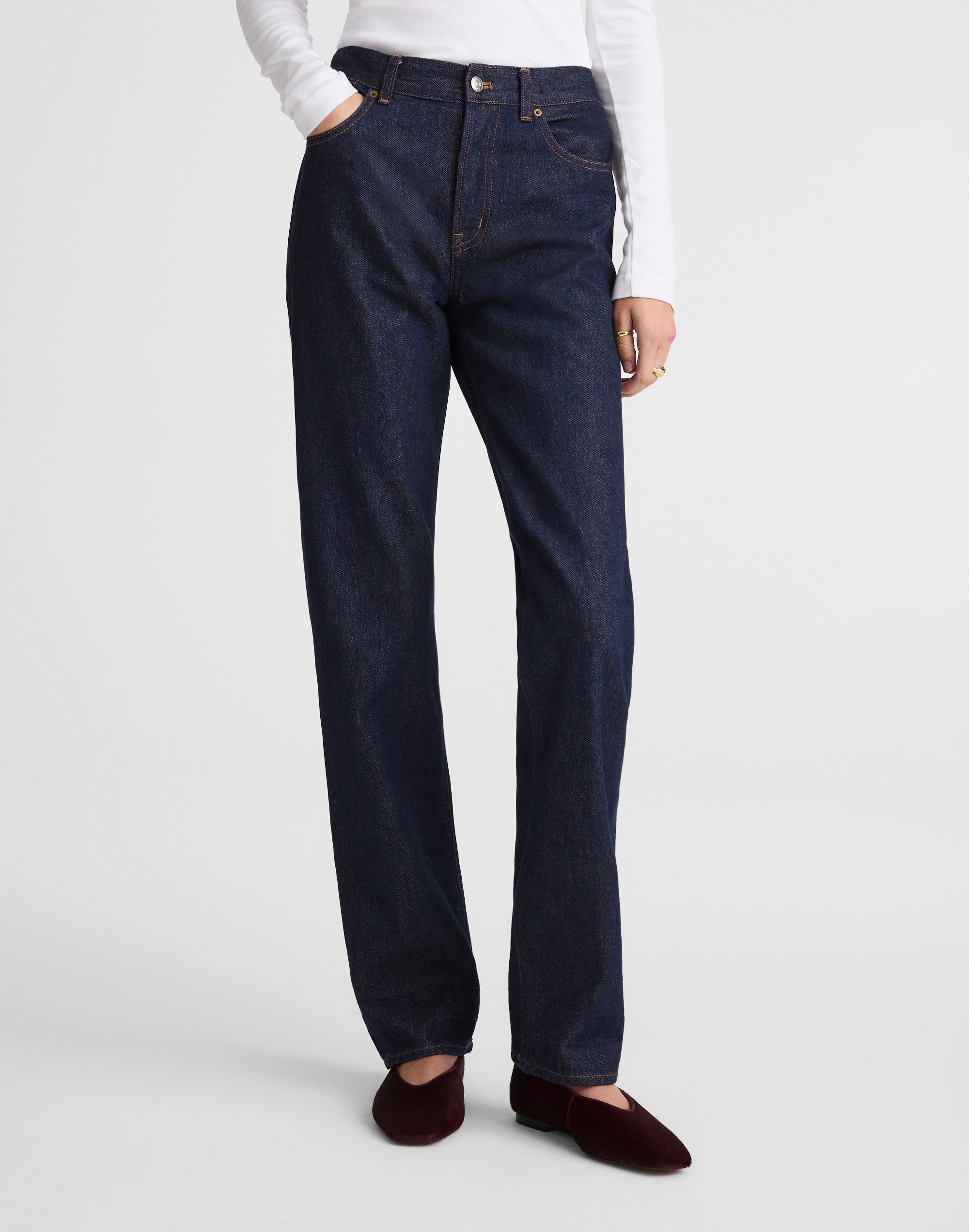 Madewell The Longline Straight Jean In Blue