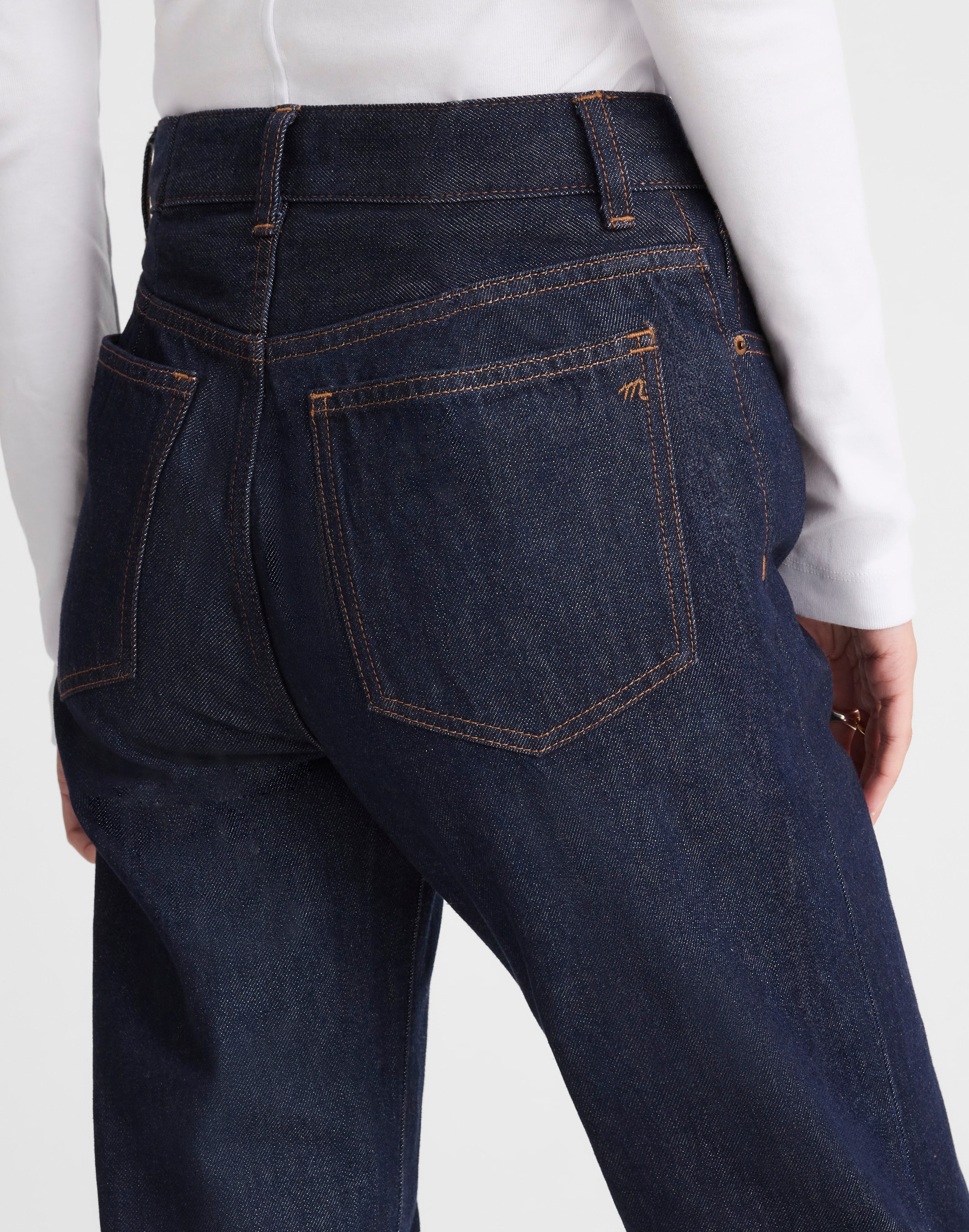 The Petite Longline Straight Jean in Rinse Wash Alternate Image 5