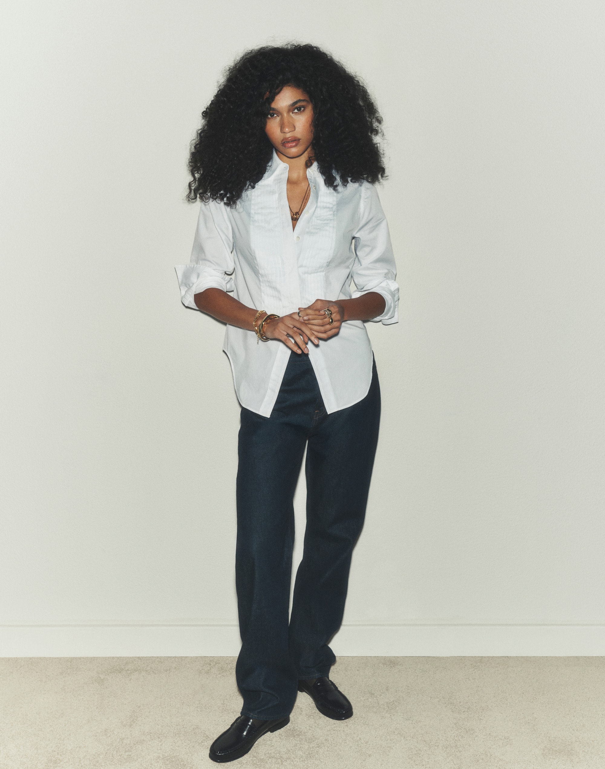 The Petite Longline Straight Jean in Rinse Wash Alternate Image 8