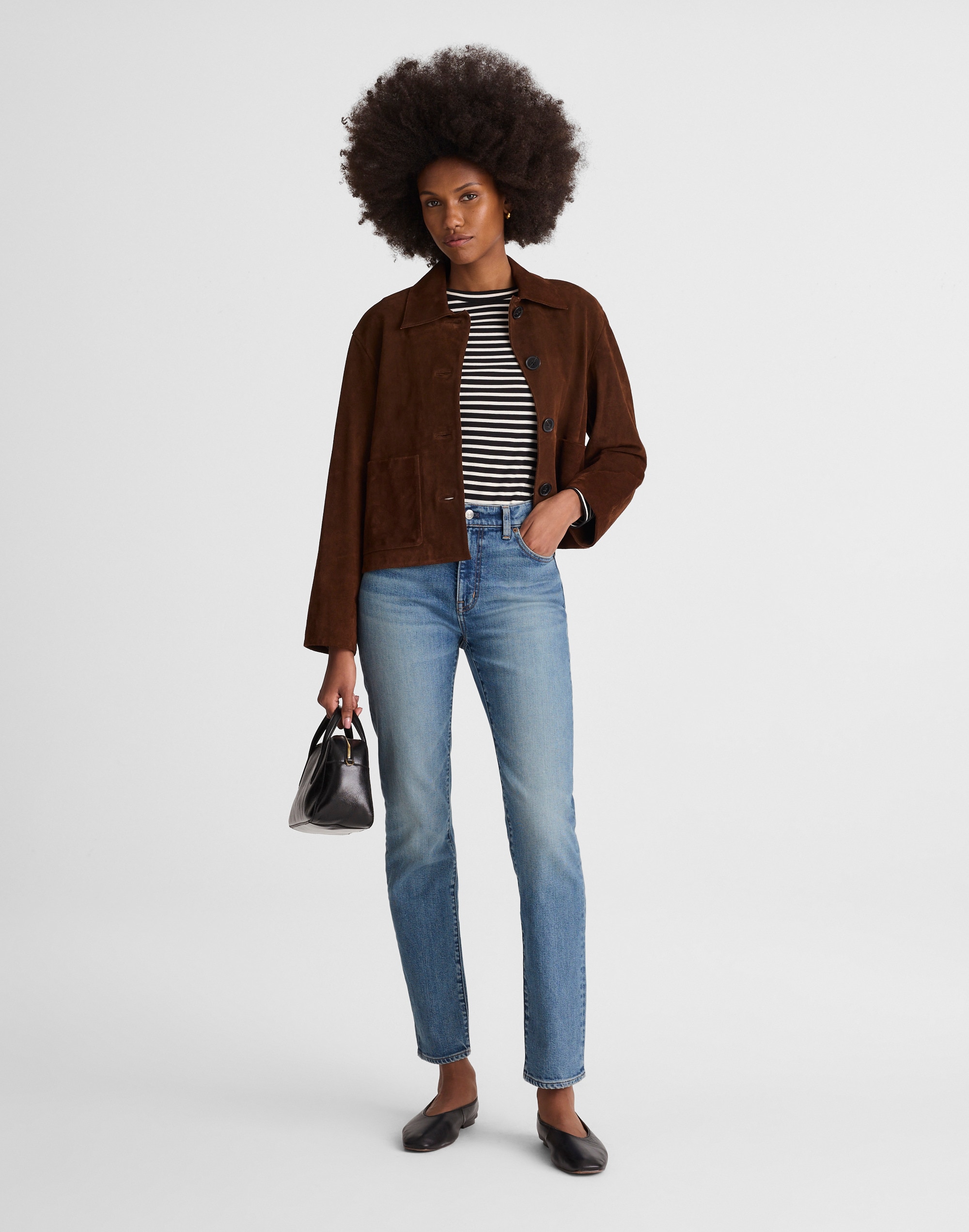 Madewell The Jules Slim-straight Jean In Brown