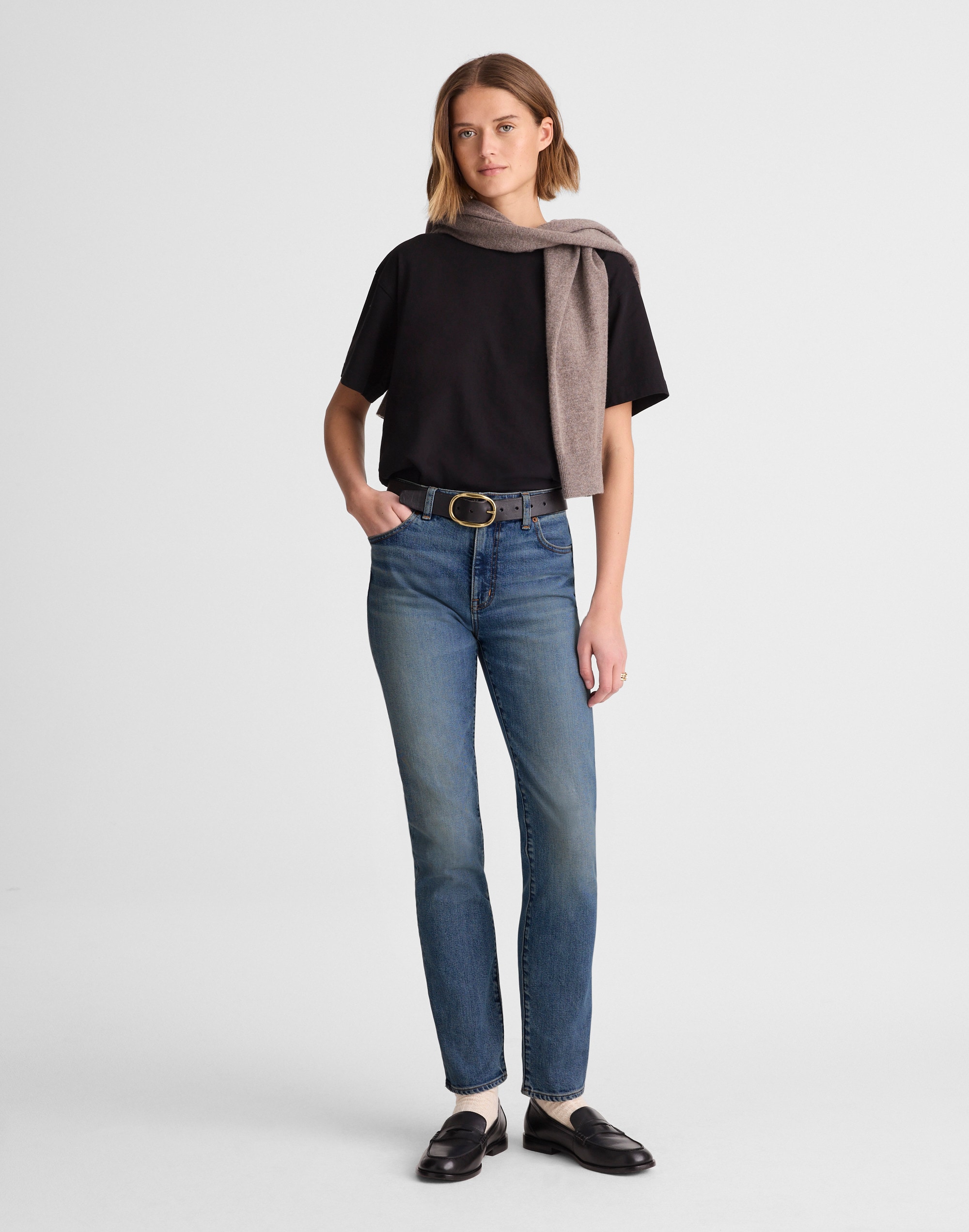 Madewell The Jules Slim-straight Jean In Blue