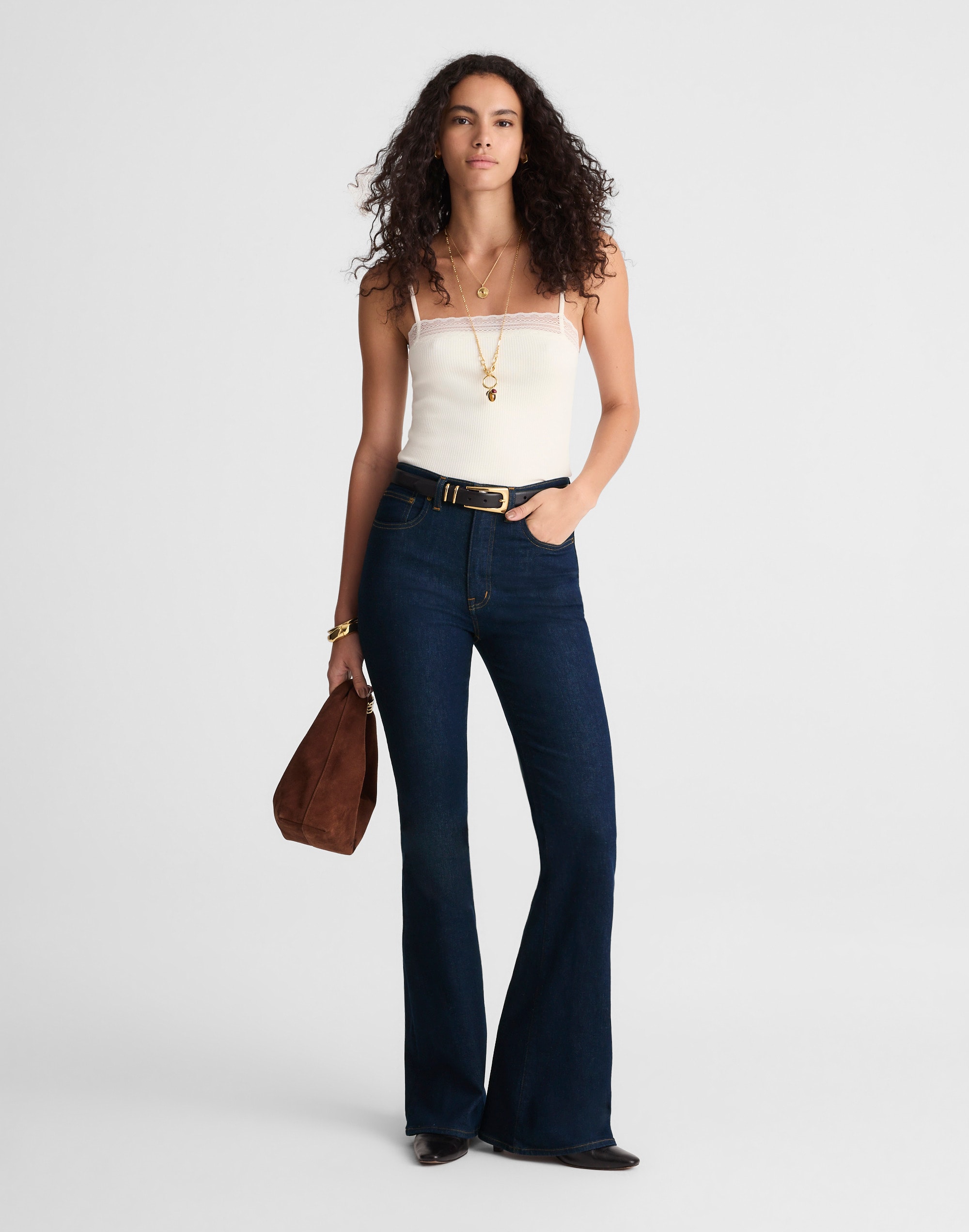 the stretch flare jean in rinse wash