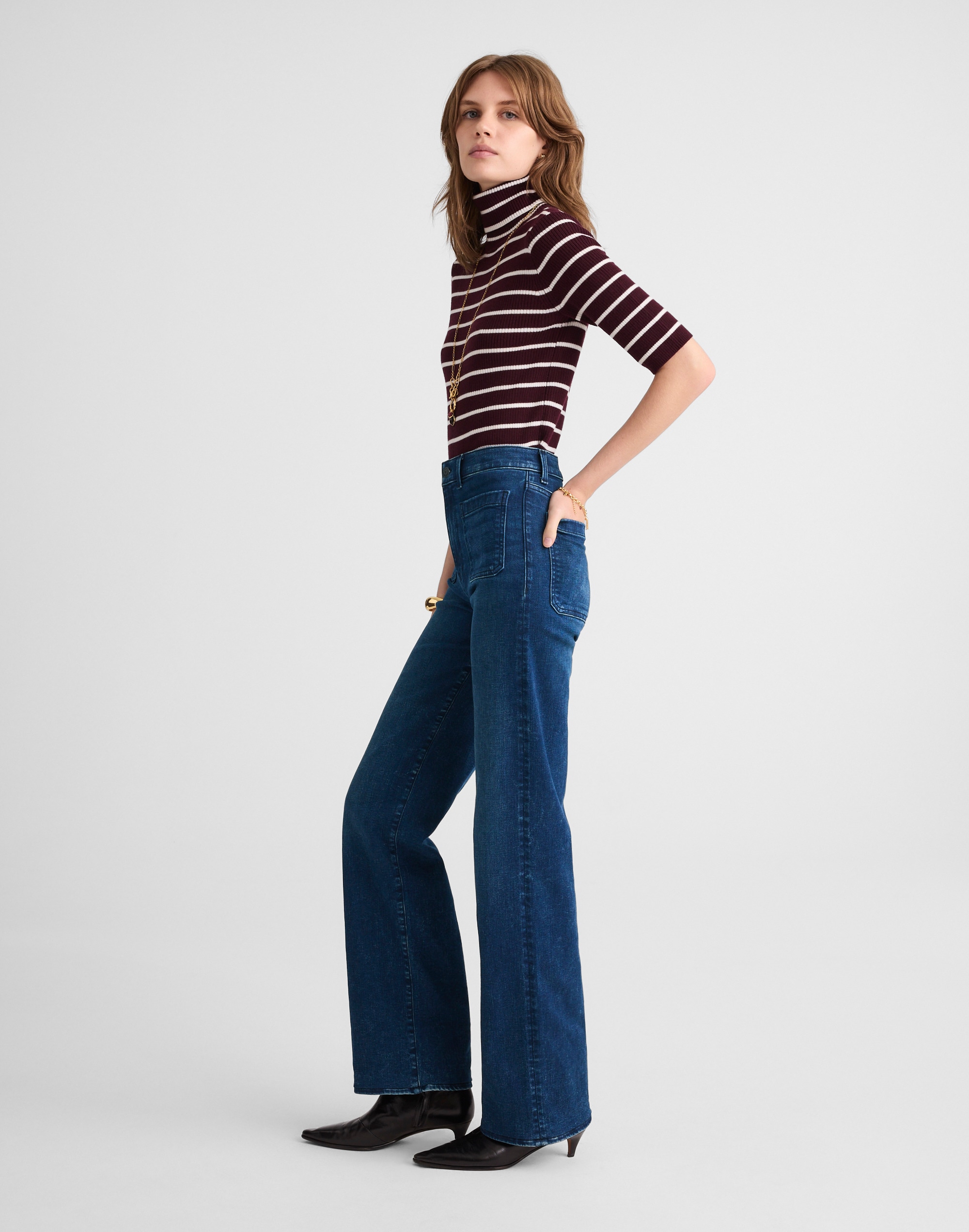 The Emmett Wide-Leg Full Length Jean: Patch Pocket Edition