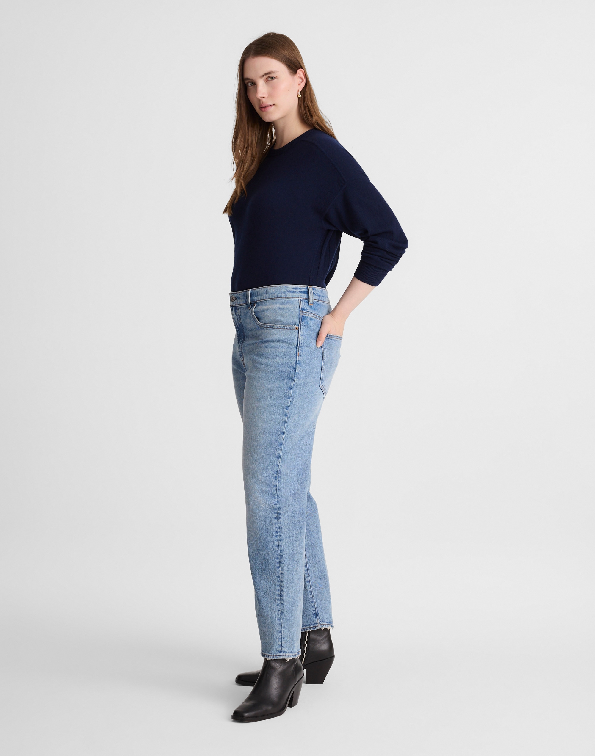 The Curvy Longline Straight Jean Alternate Image 3