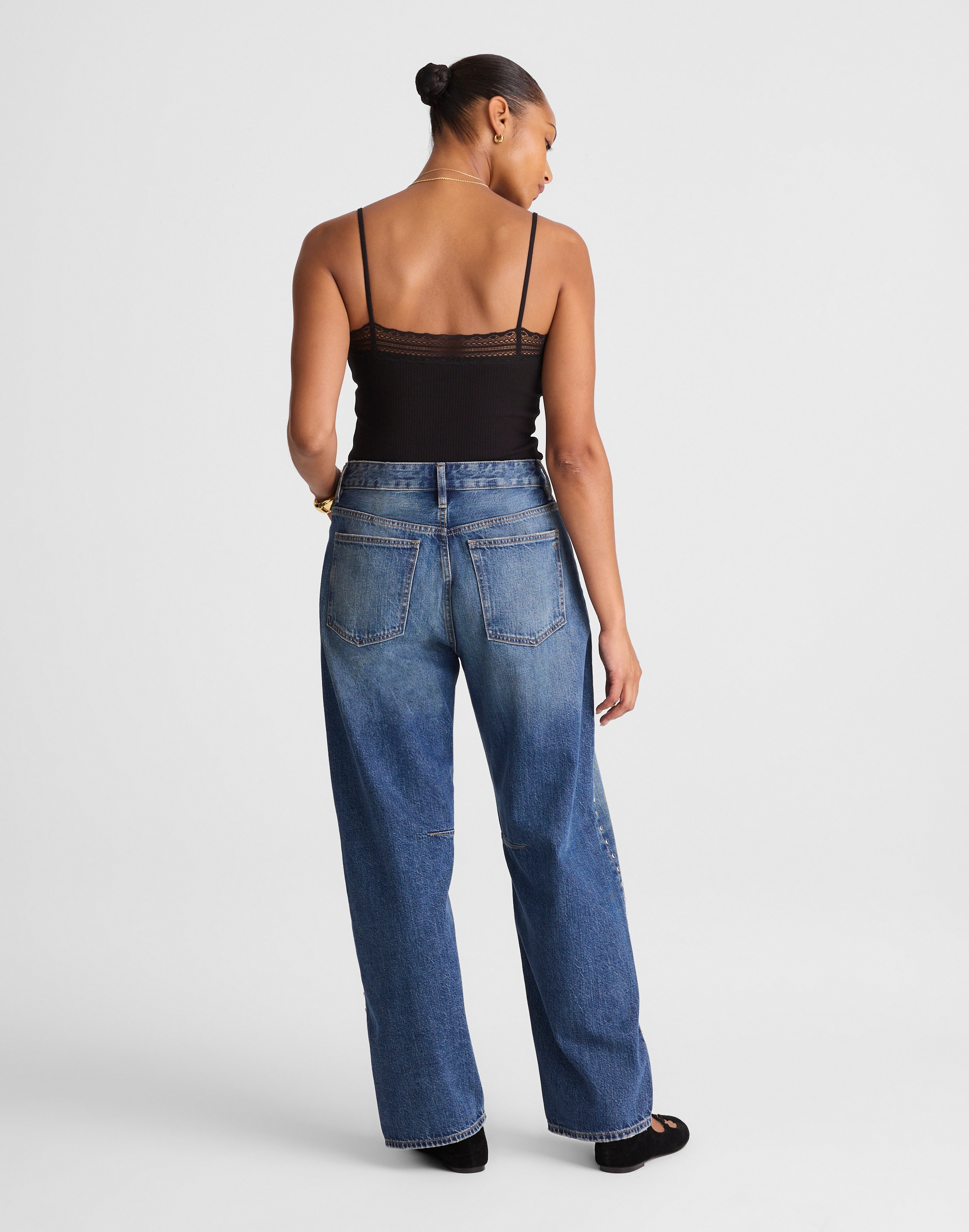 The Curvy Darted Barrel-Leg Jean