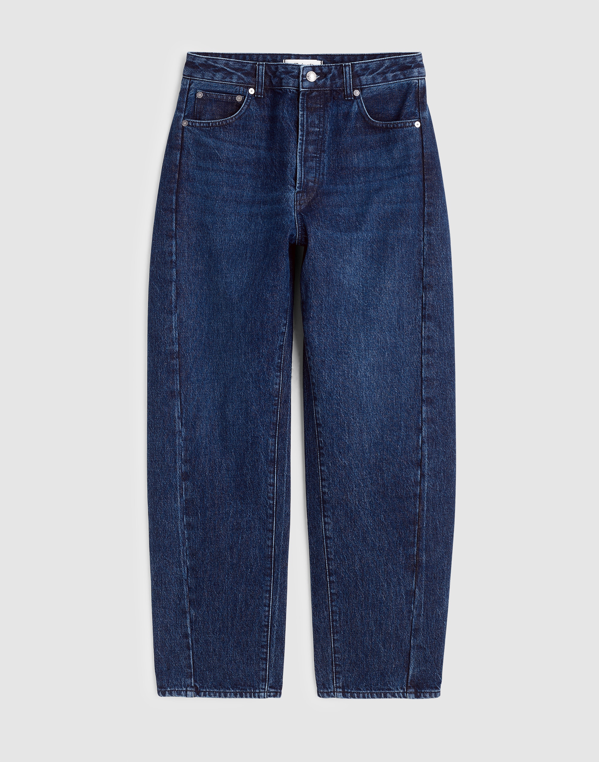 Tall Curvy Pieced Barrel-Leg Jeans in McKinney Wash