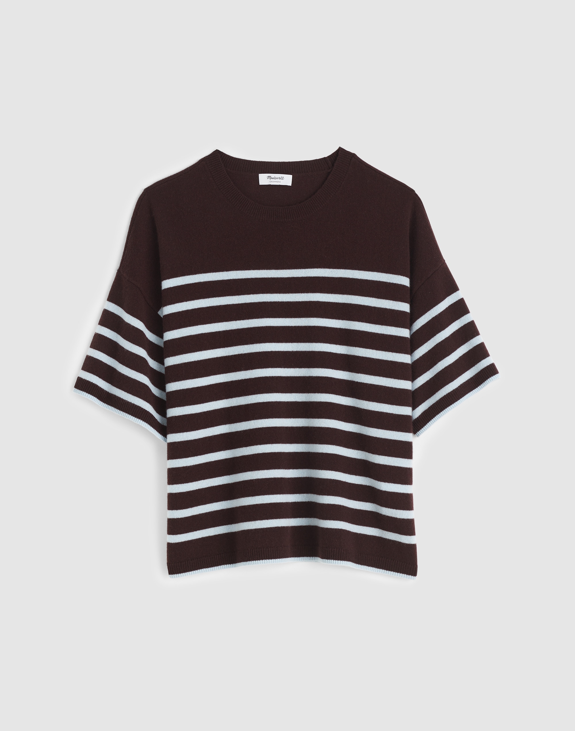 Short-Sleeve Sweater Tee in 100% Cashmere
