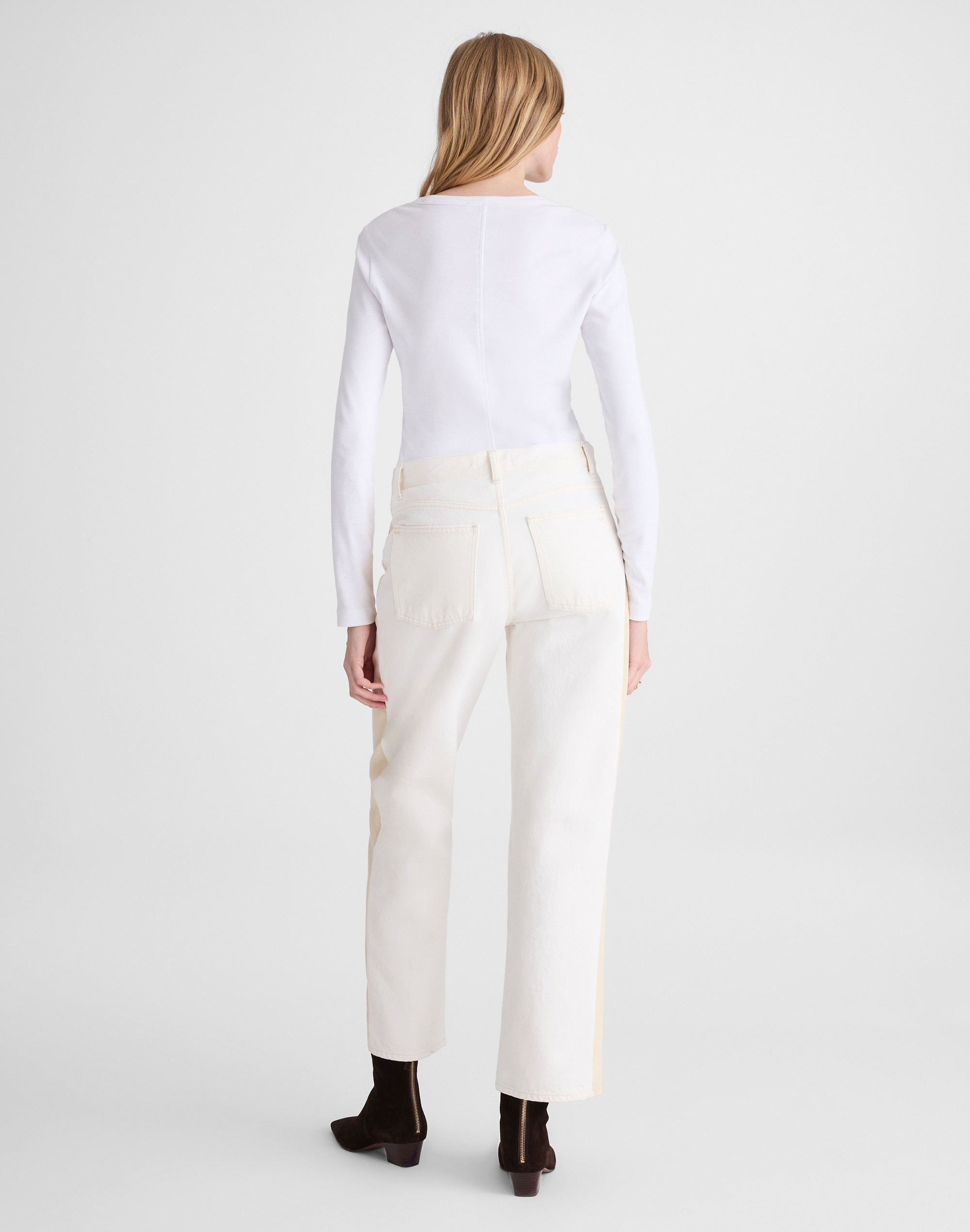 Pieced Barrel-Leg Jeans