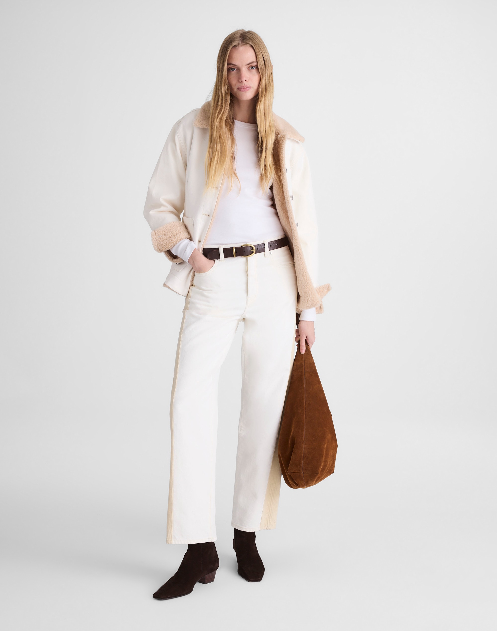 Madewell Pieced Barrel-leg Jeans In Brown