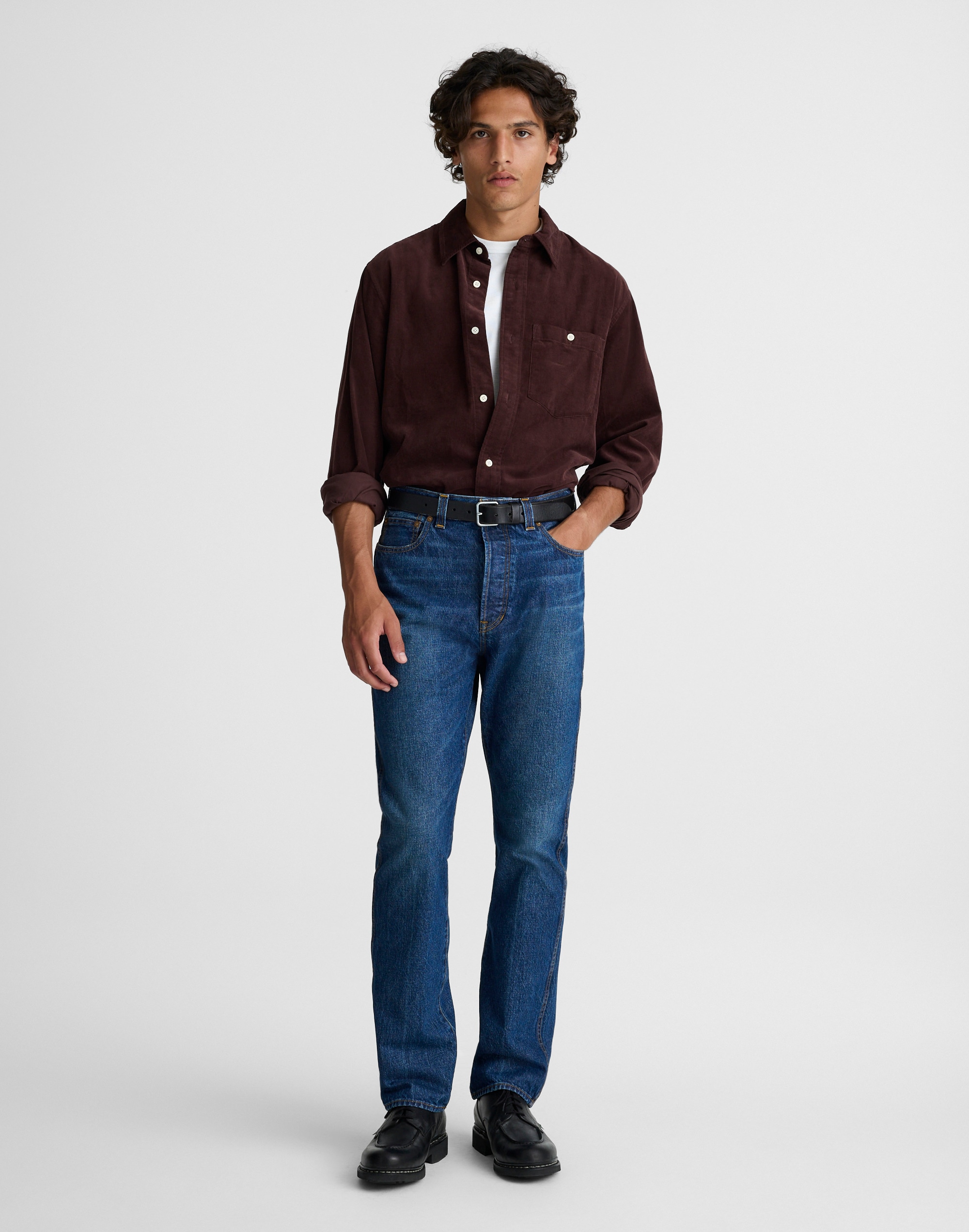 Button-Up Shirt Fine-Wale Corduroy