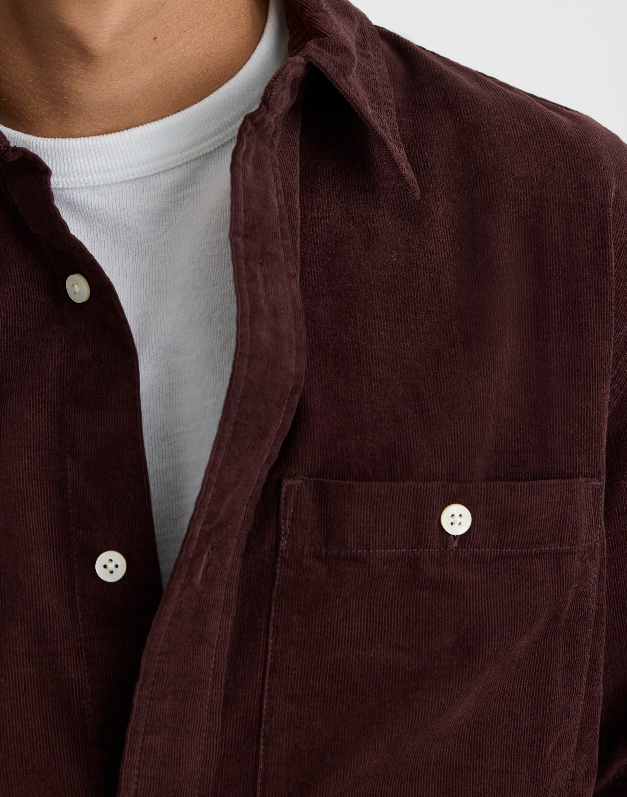 Button-Up Shirt Fine-Wale Corduroy