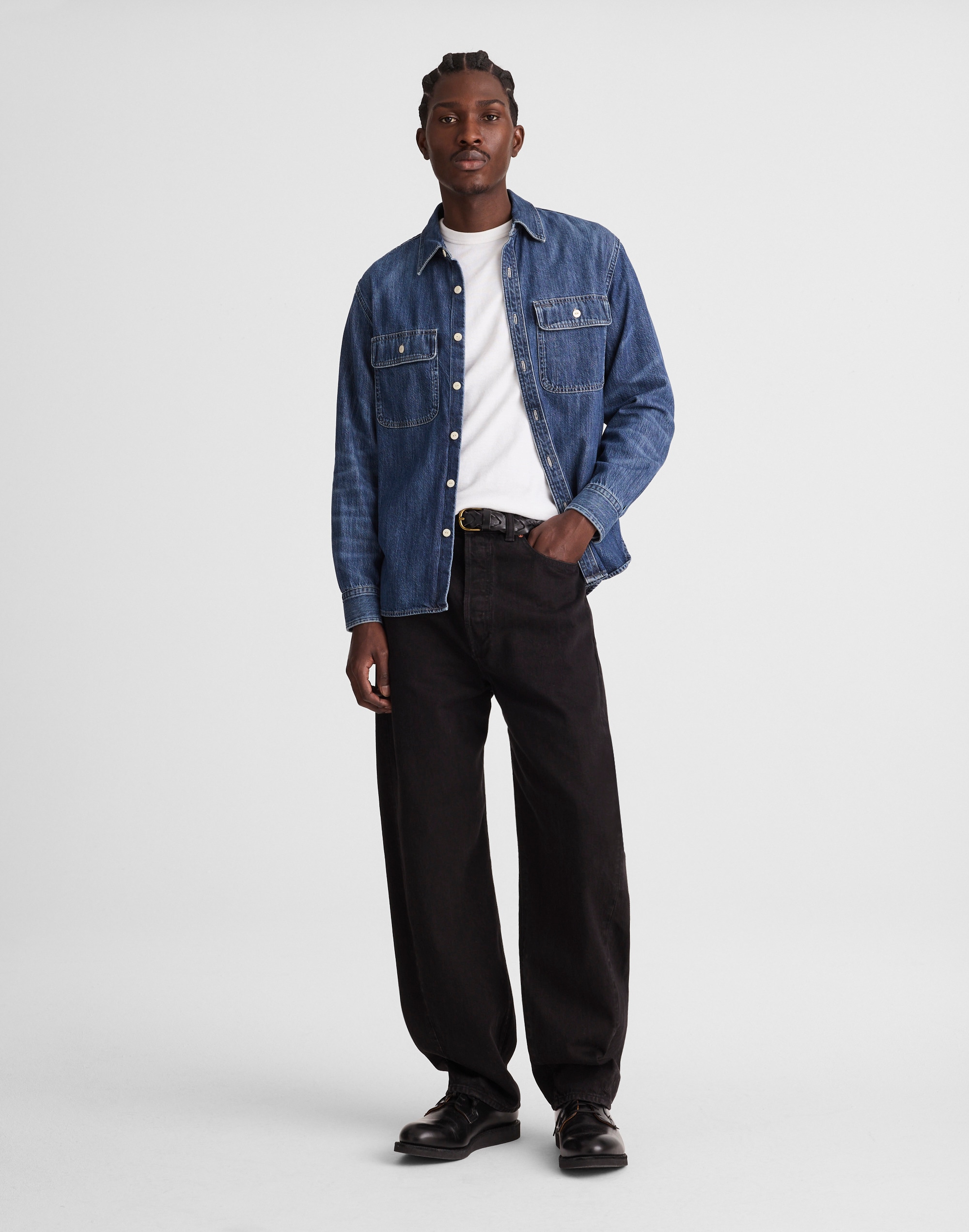 Denim Button-Up Shirt