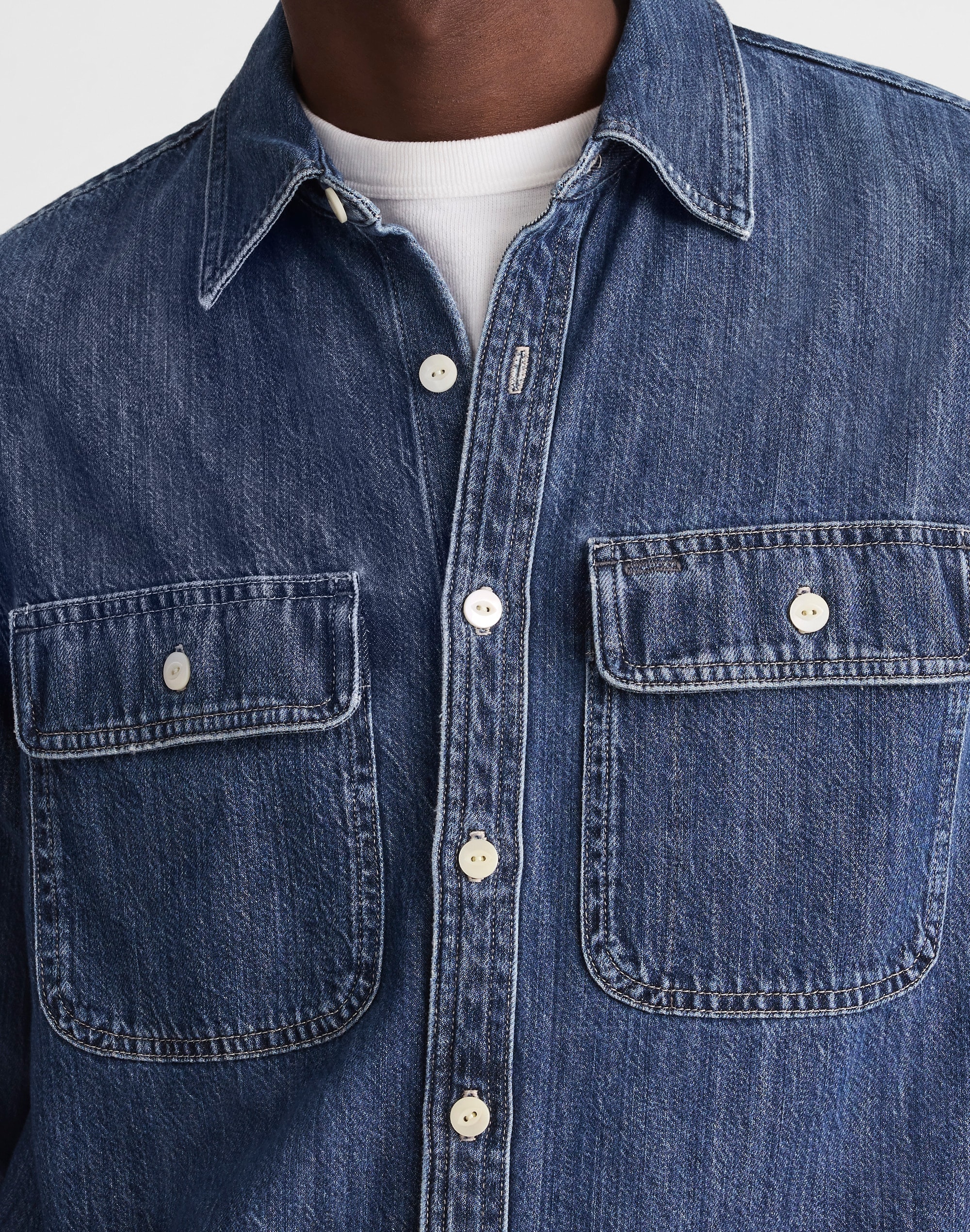 Denim Button-Up Shirt