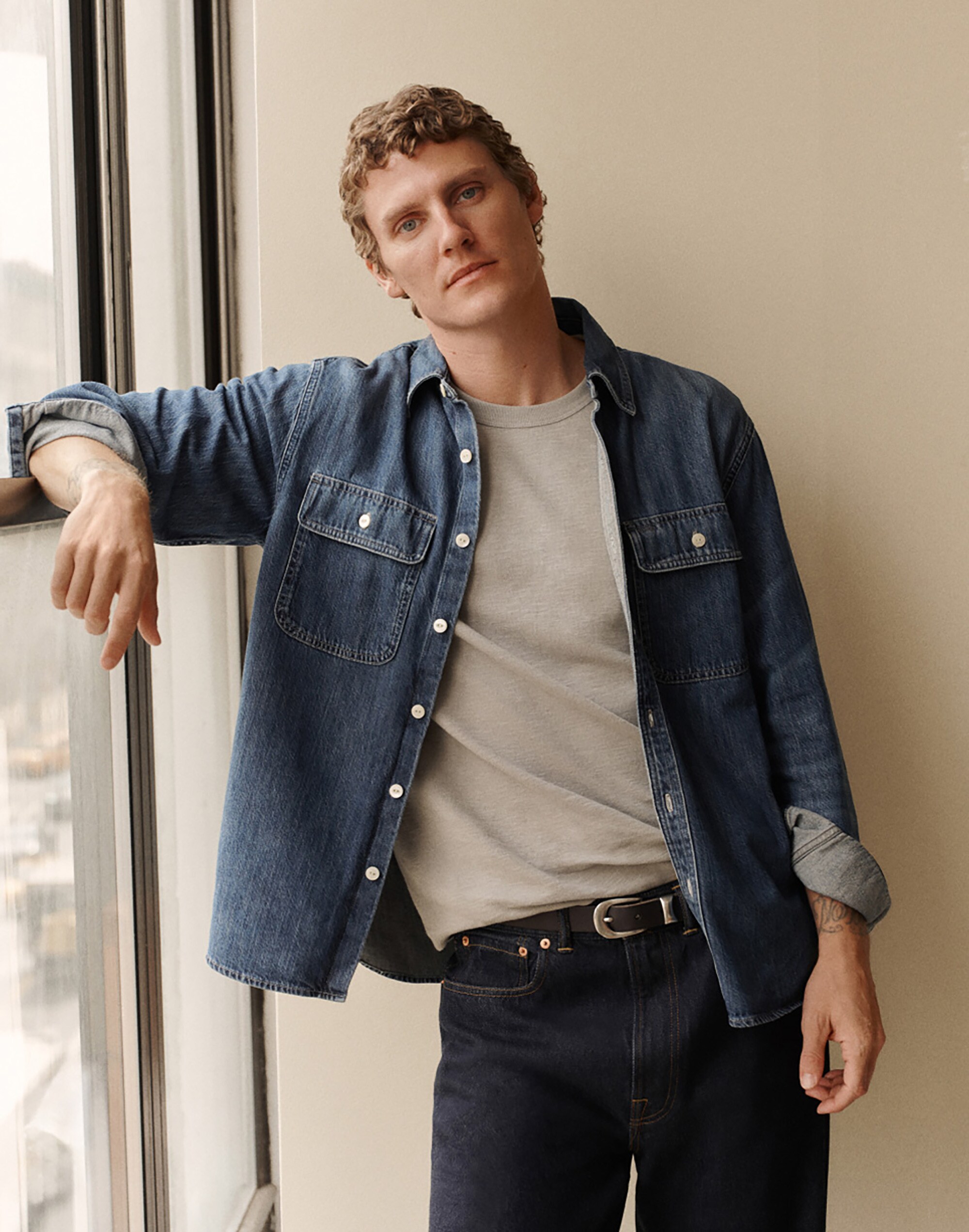 Denim Button-Up Shirt