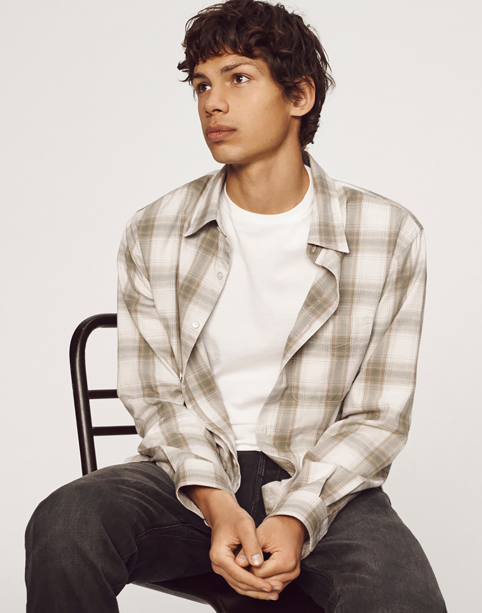 Button-Up Shirt in Cotton Blend