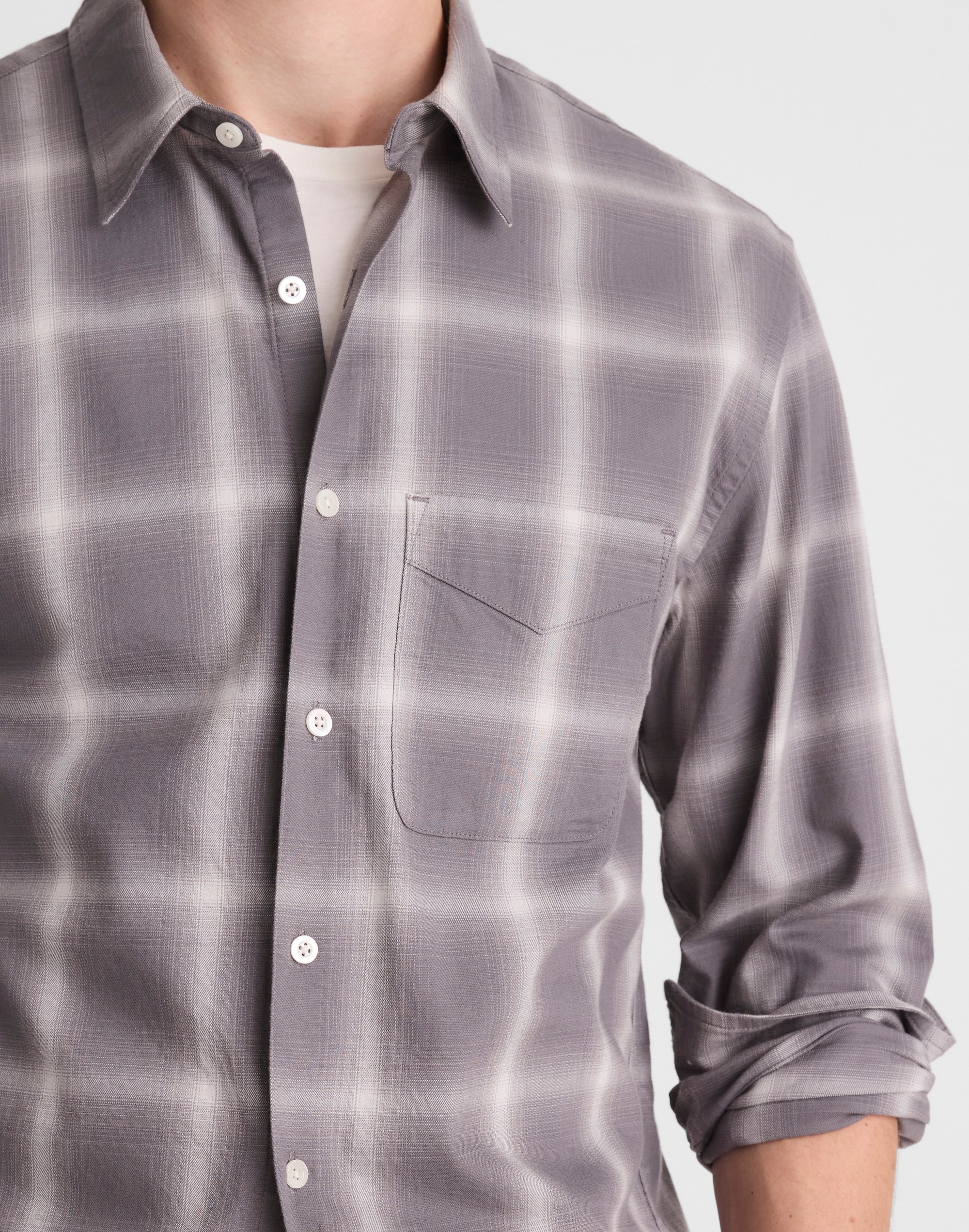 Button-Up Shirt in Cotton Blend