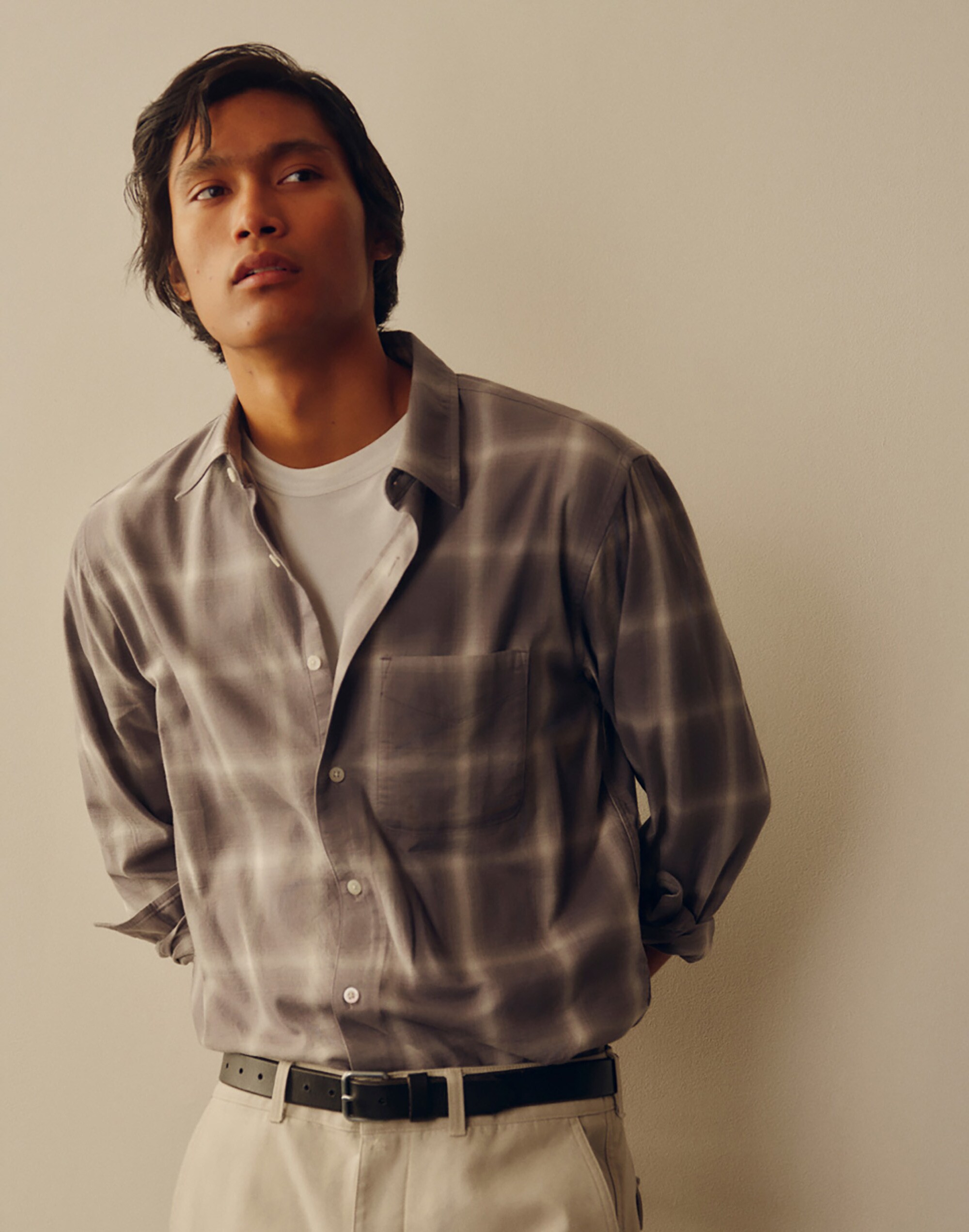 Button-Up Shirt in Cotton Blend