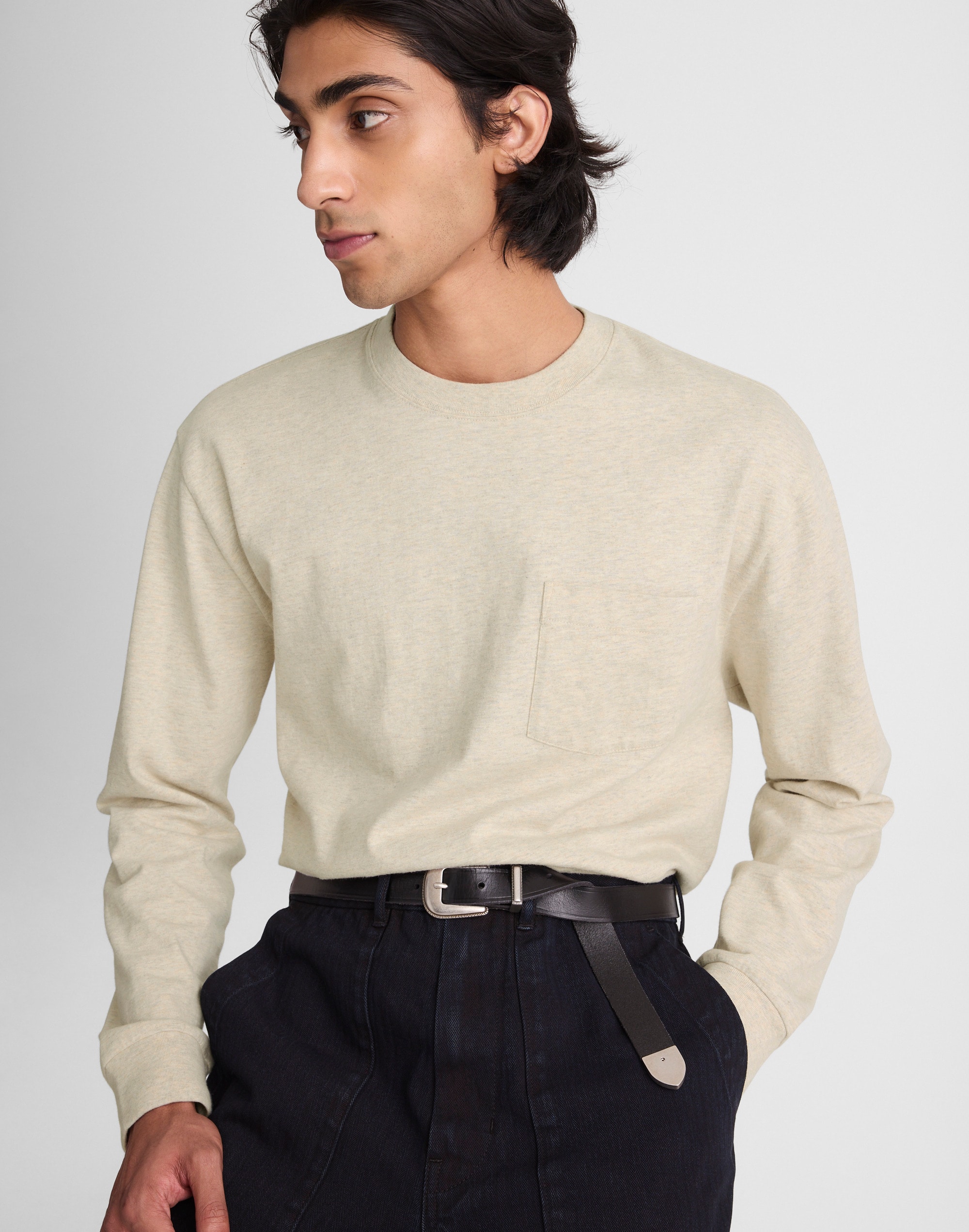 The Long-Sleeve Vintage Pocket Tee