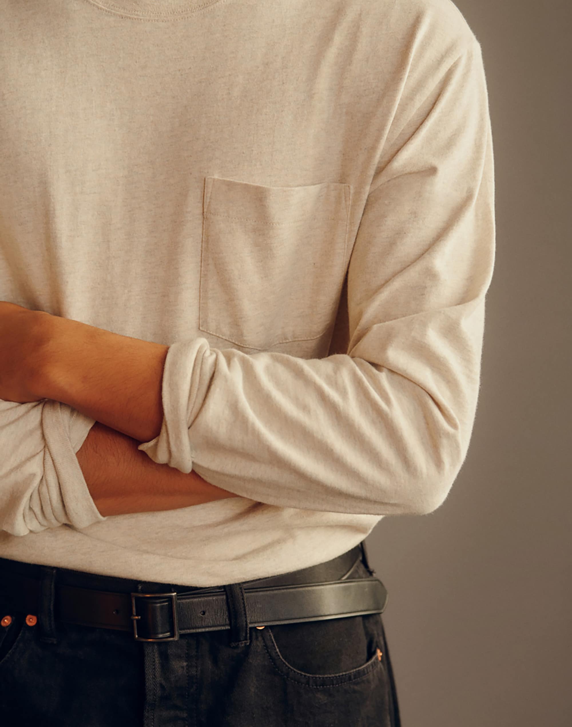 The Long-Sleeve Vintage Pocket Tee