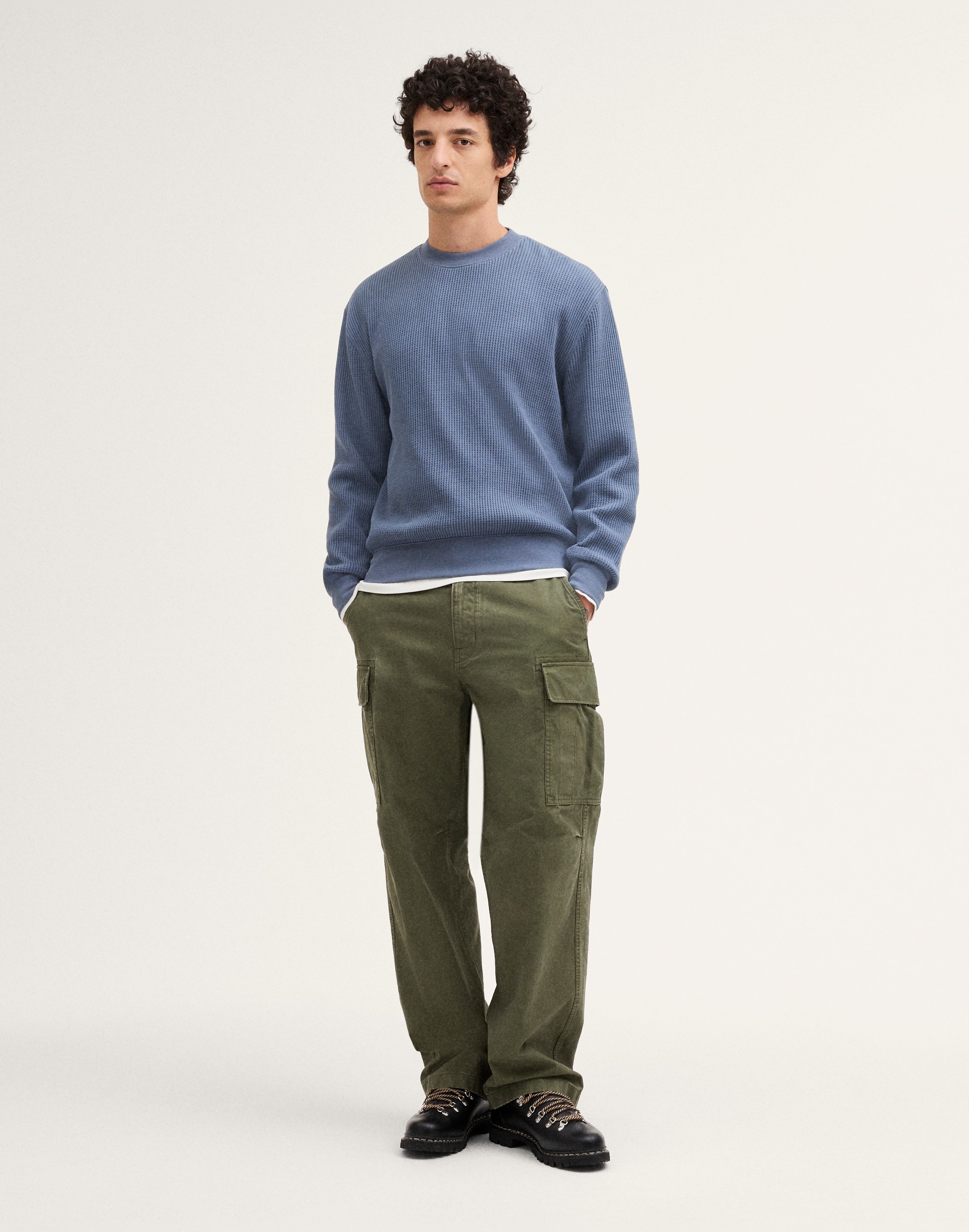 Waffle-Knit Sweatshirt