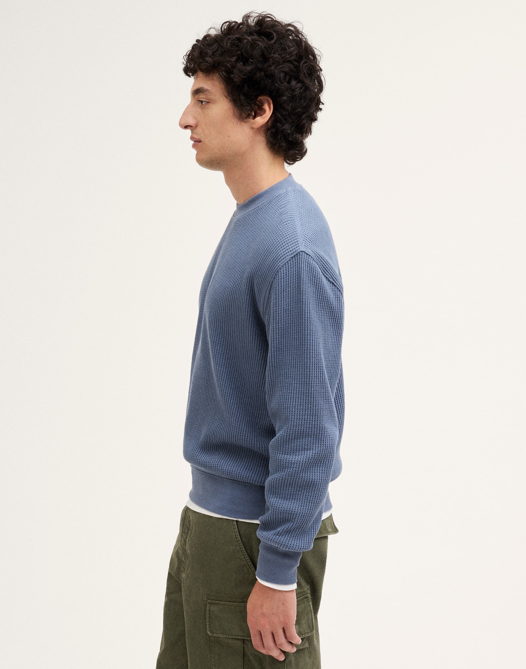 Waffle-Knit Sweatshirt