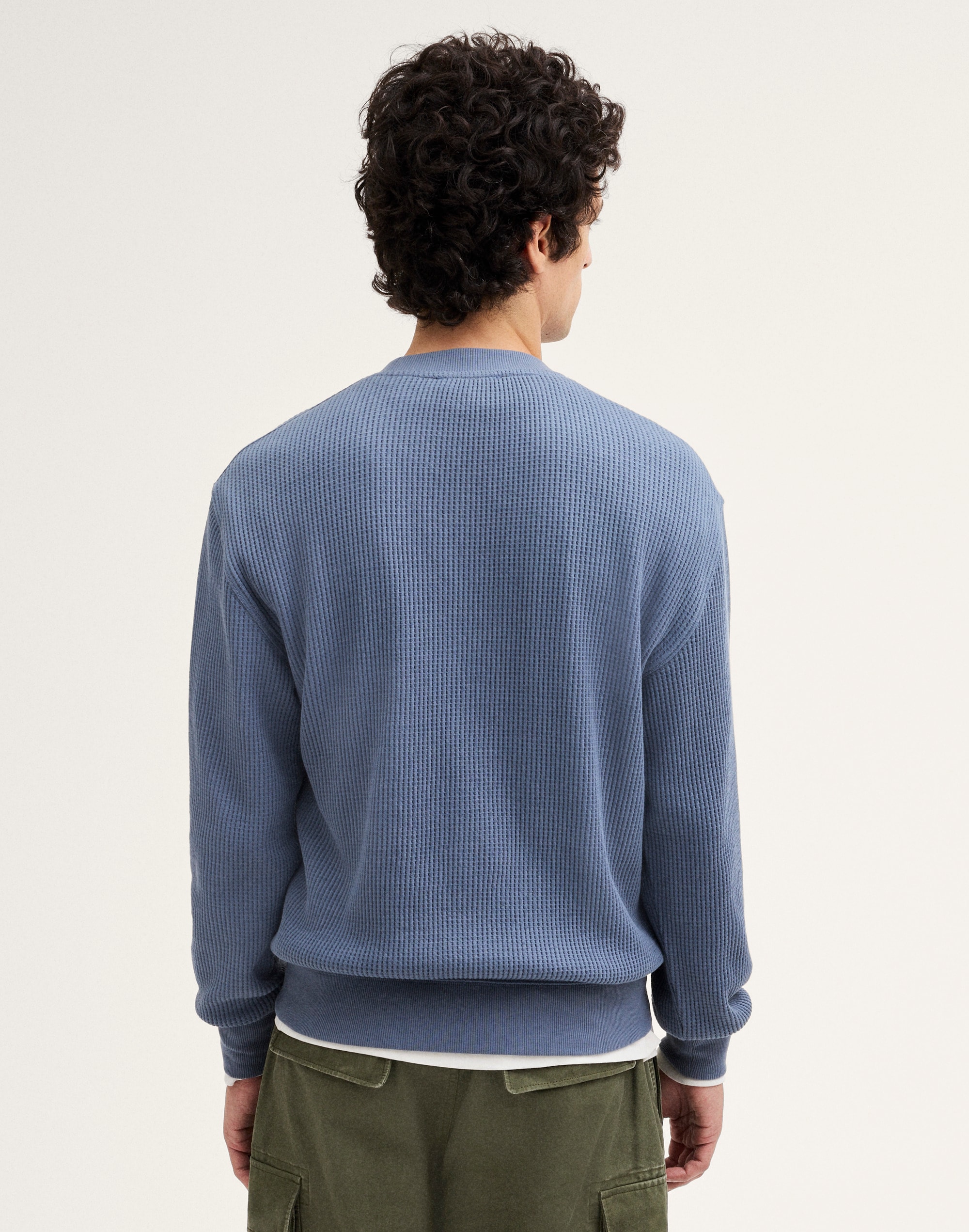 Waffle-Knit Sweatshirt