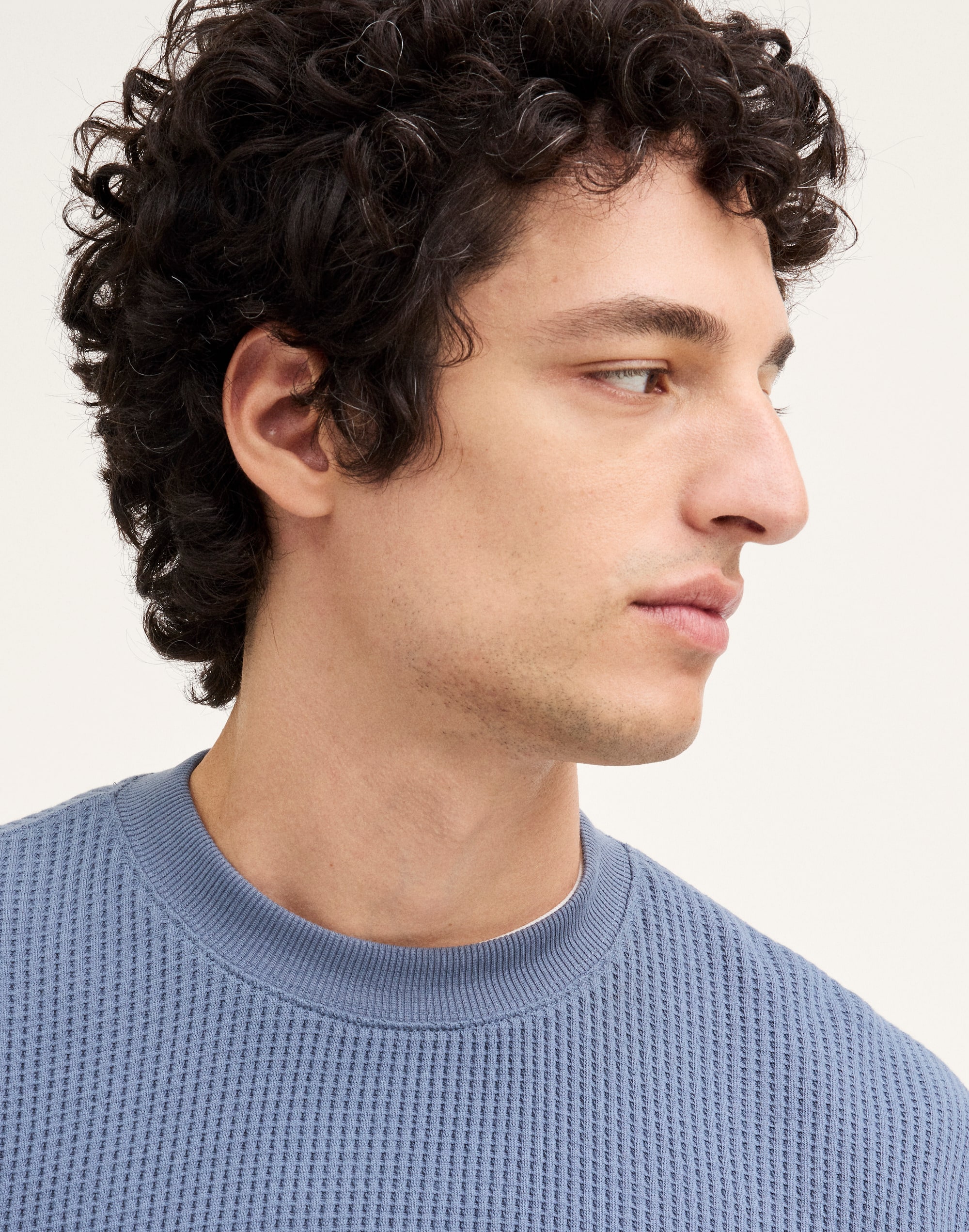 Waffle-Knit Sweatshirt