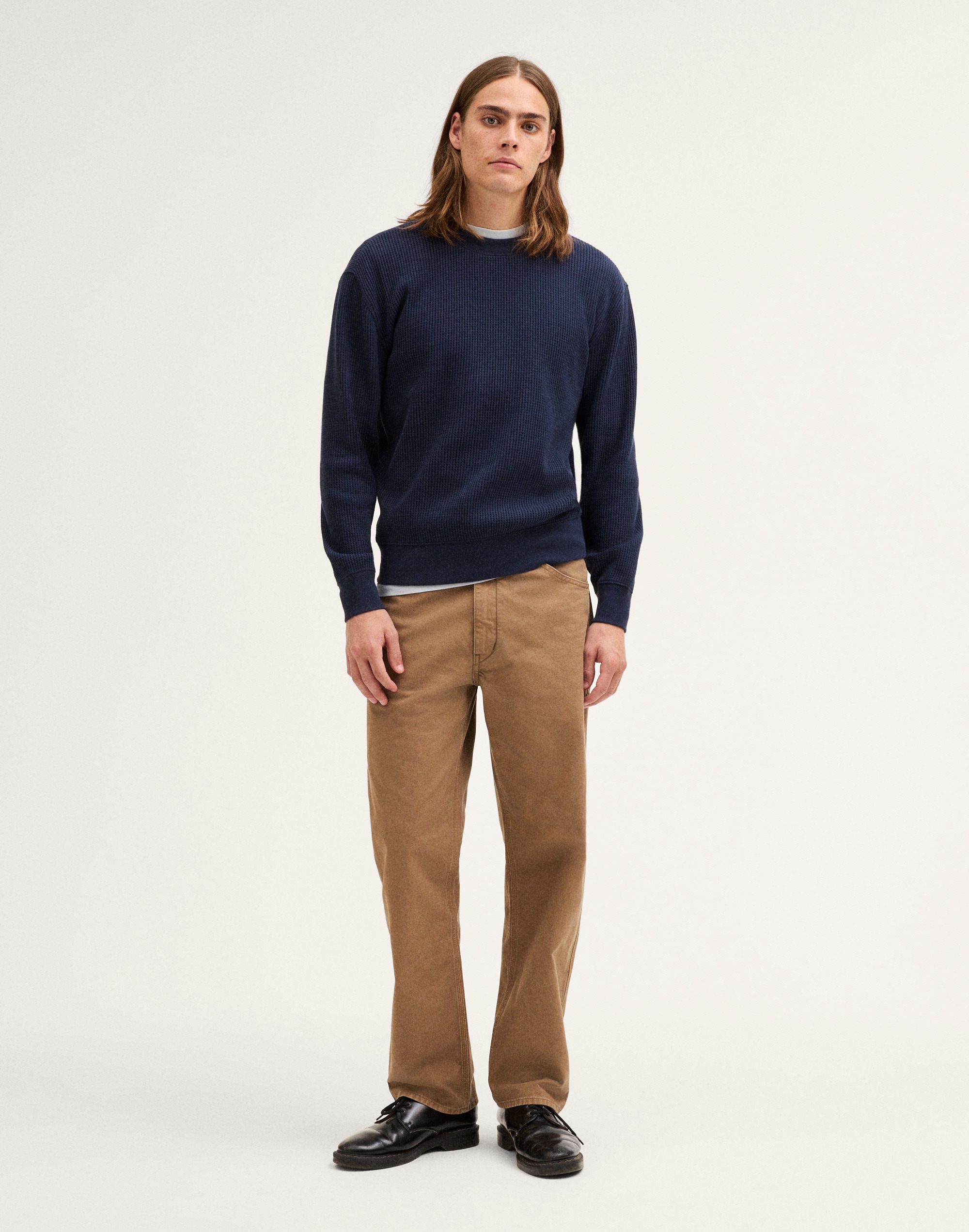 Waffle-Knit Sweatshirt