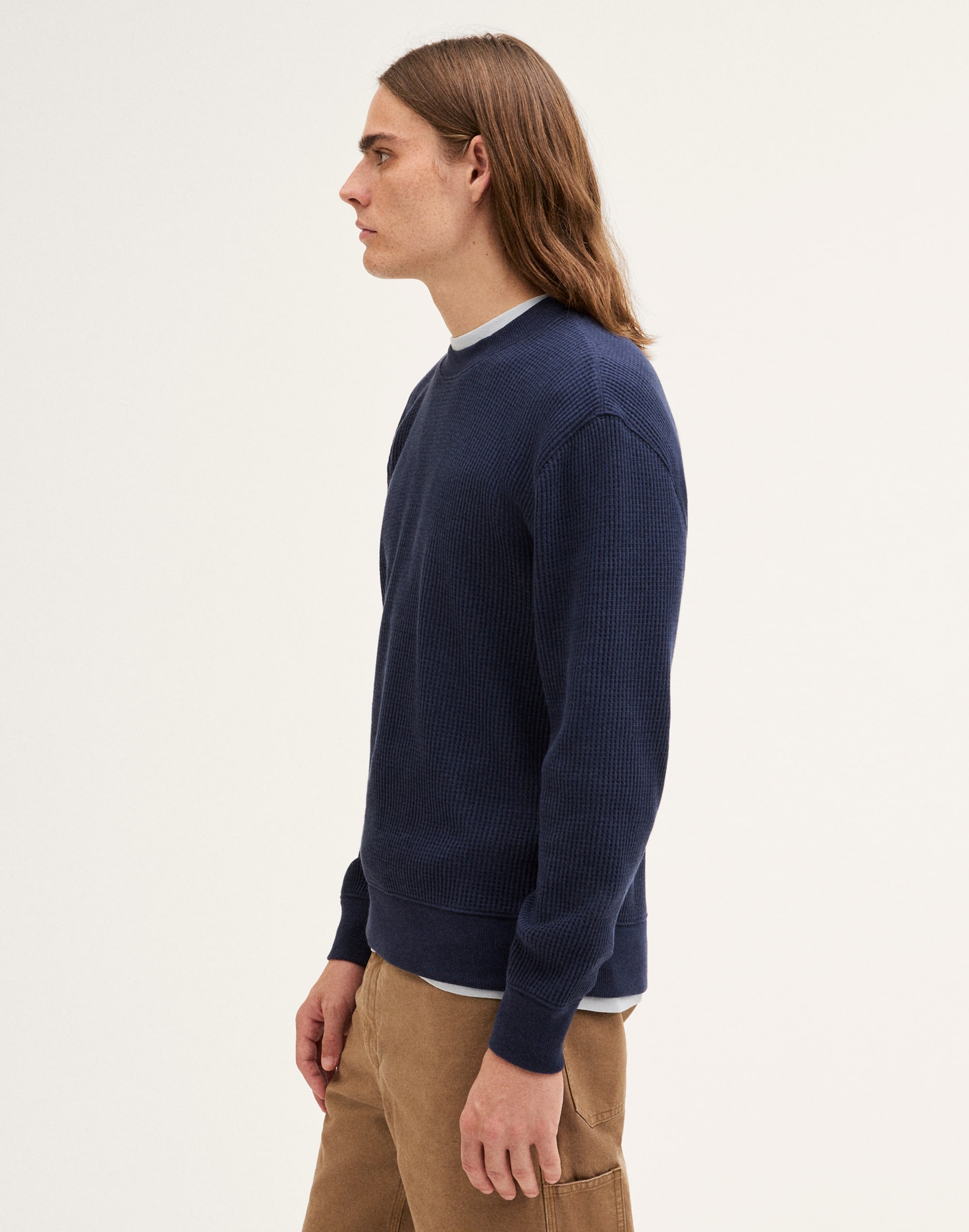 Waffle-Knit Sweatshirt
