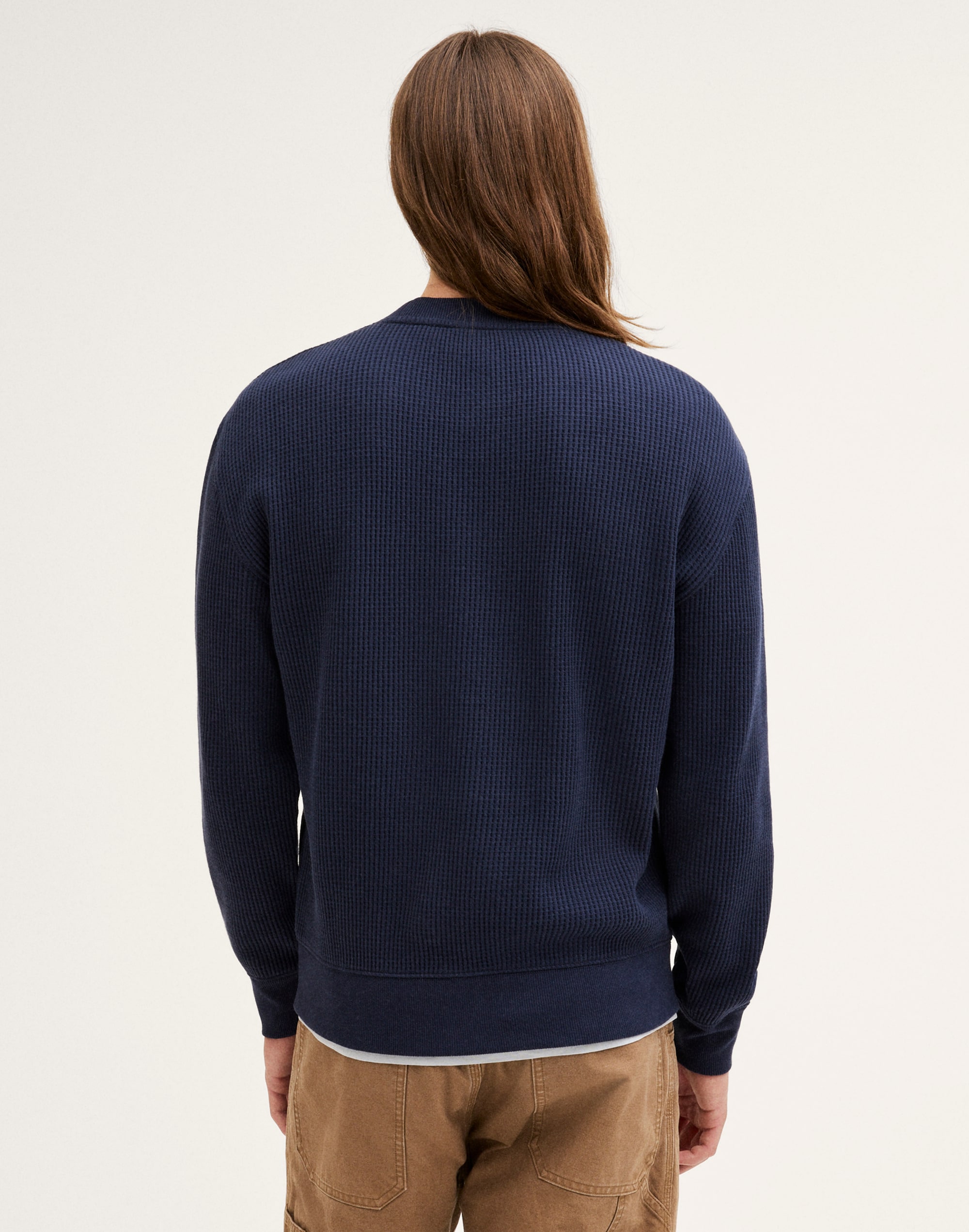Waffle-Knit Sweatshirt