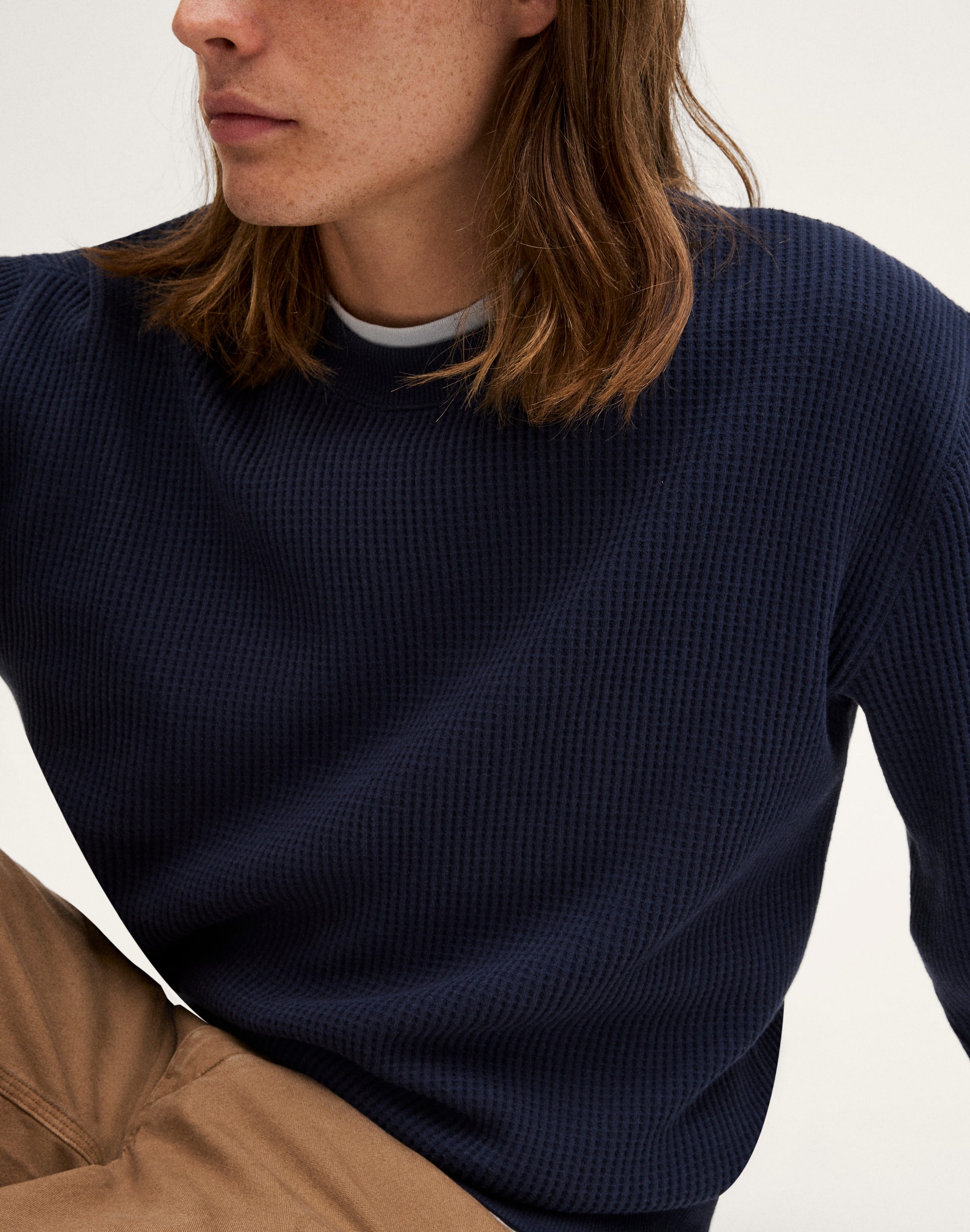 Waffle-Knit Sweatshirt