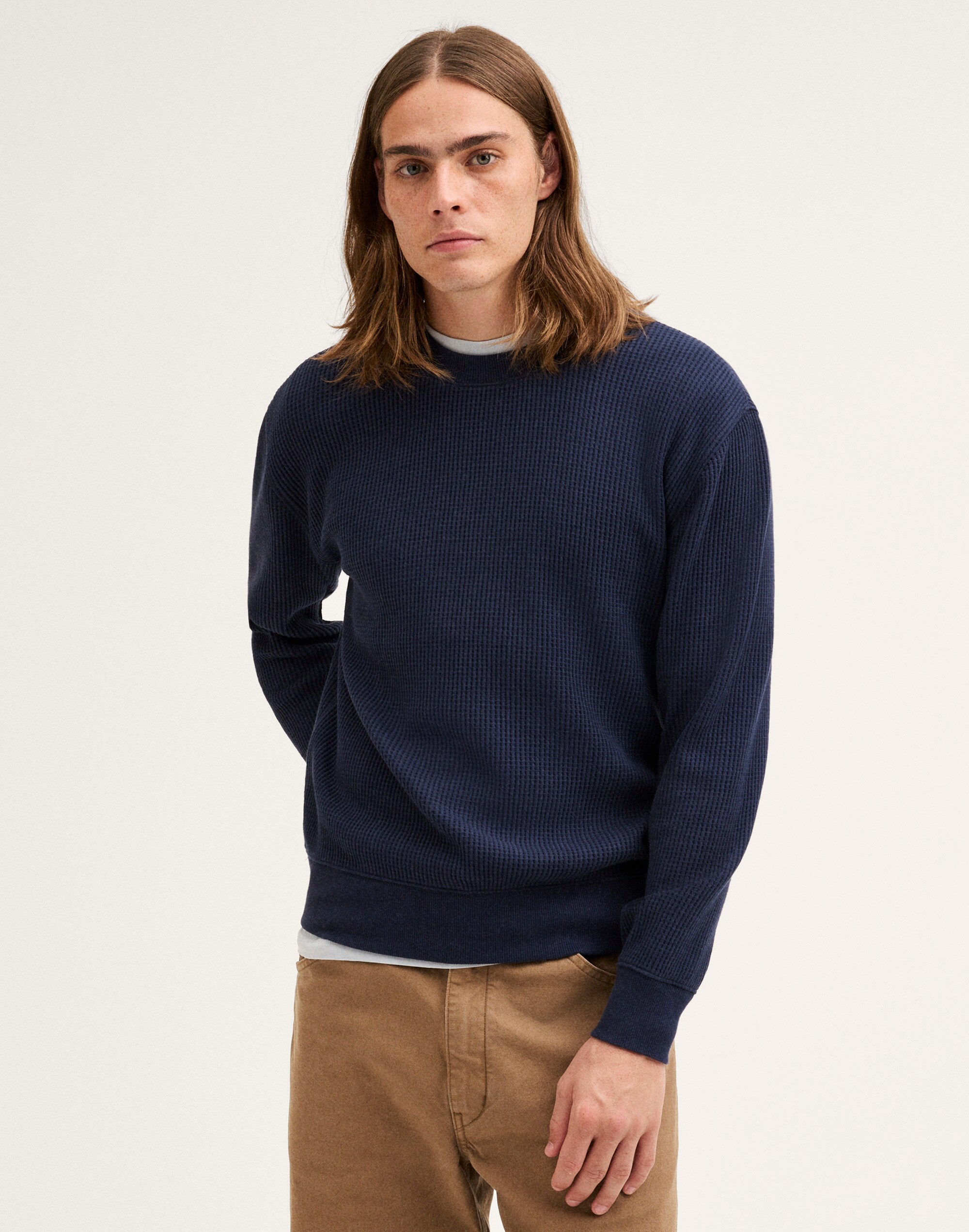 Waffle-Knit Sweatshirt